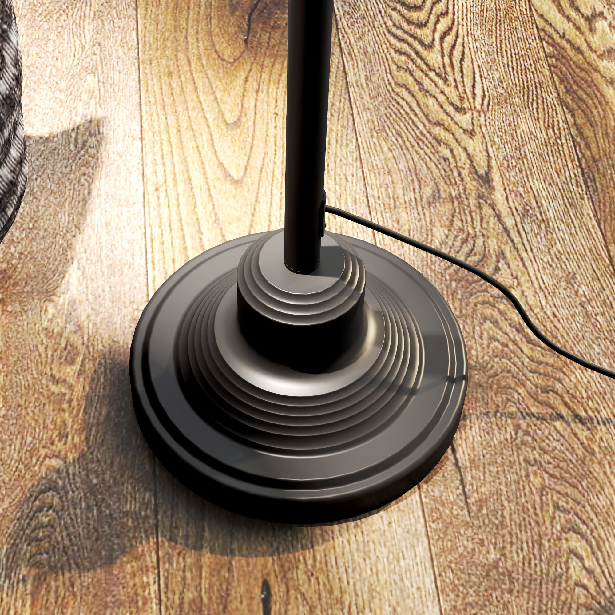 Lampadaire sur pied salon rotatif à 180°, lampadaire à arc avec abat-jour réglable, interrupteur, lampe sur pied E27, lampe de lecture en métal, pour salon, chambre, bureau, noir