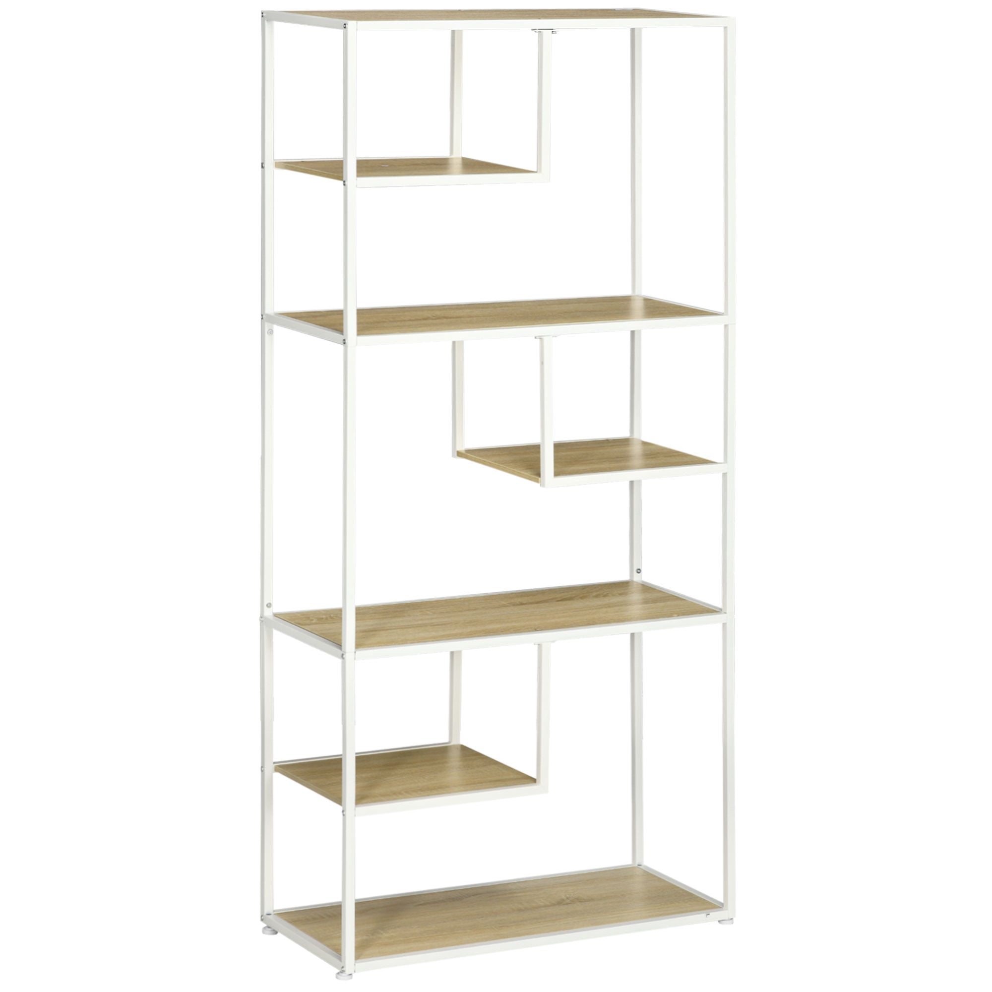 Bibliothèque étagère de rangement à 7 niveaux cadre en acier style industriel pour salon chambre cuisine - 83 x 34 x 180 cm