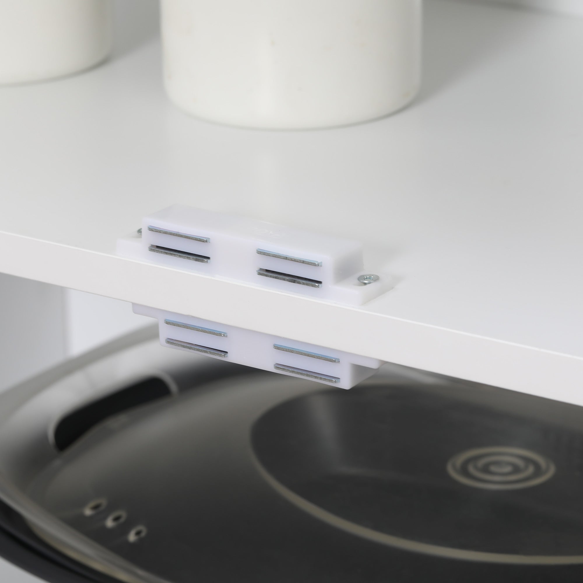 Armoire de cuisine buffet de salle à manger avec 4 portes 6 étagères de rangement style moderne 76 x 40 x 177 cm blanc