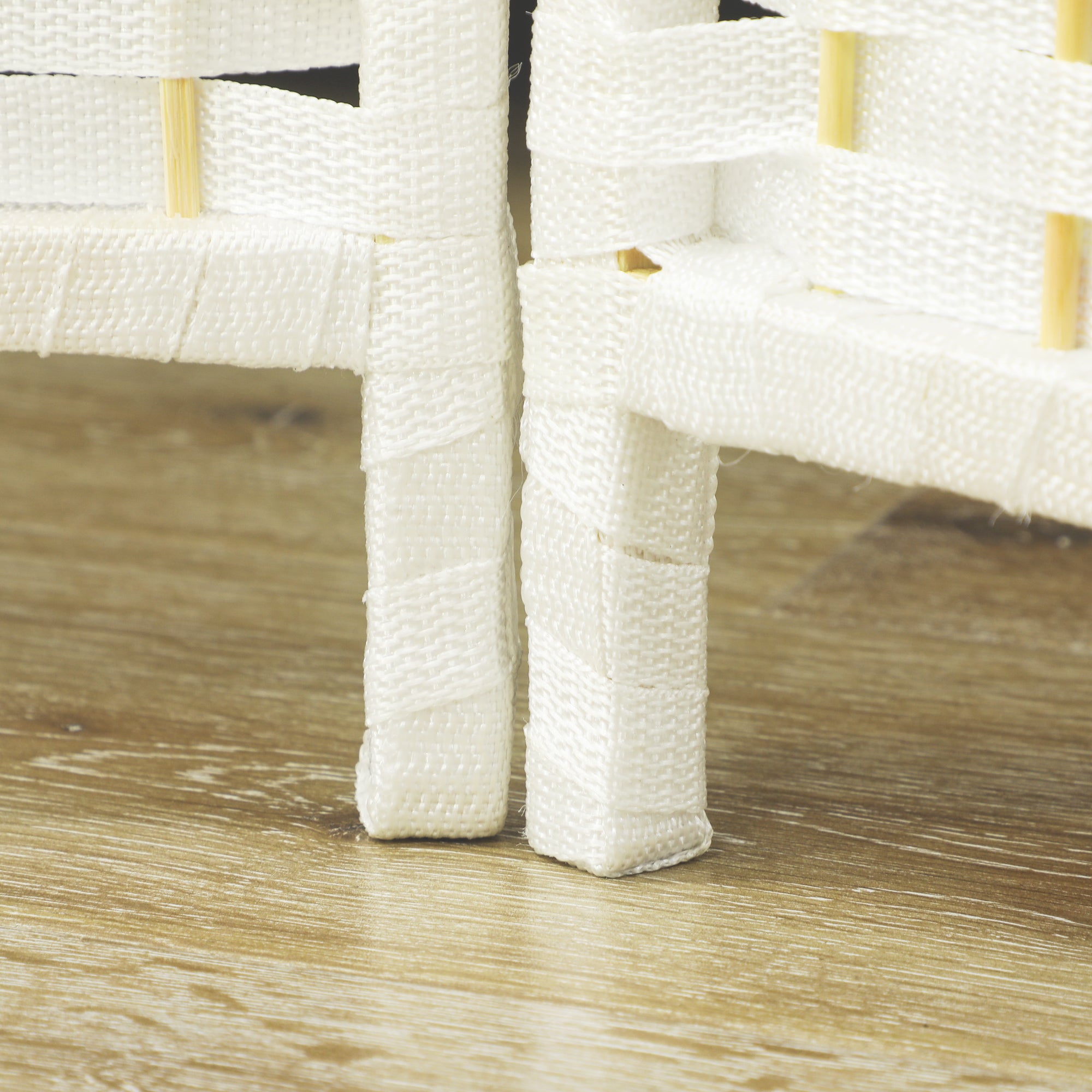 Paravent interieur en bois 4 panneaux 160 x 170 cm séparateur de pièce pliable avec finition tissée, closion de séparation pour salon, chambre à coucher, maison, blanc