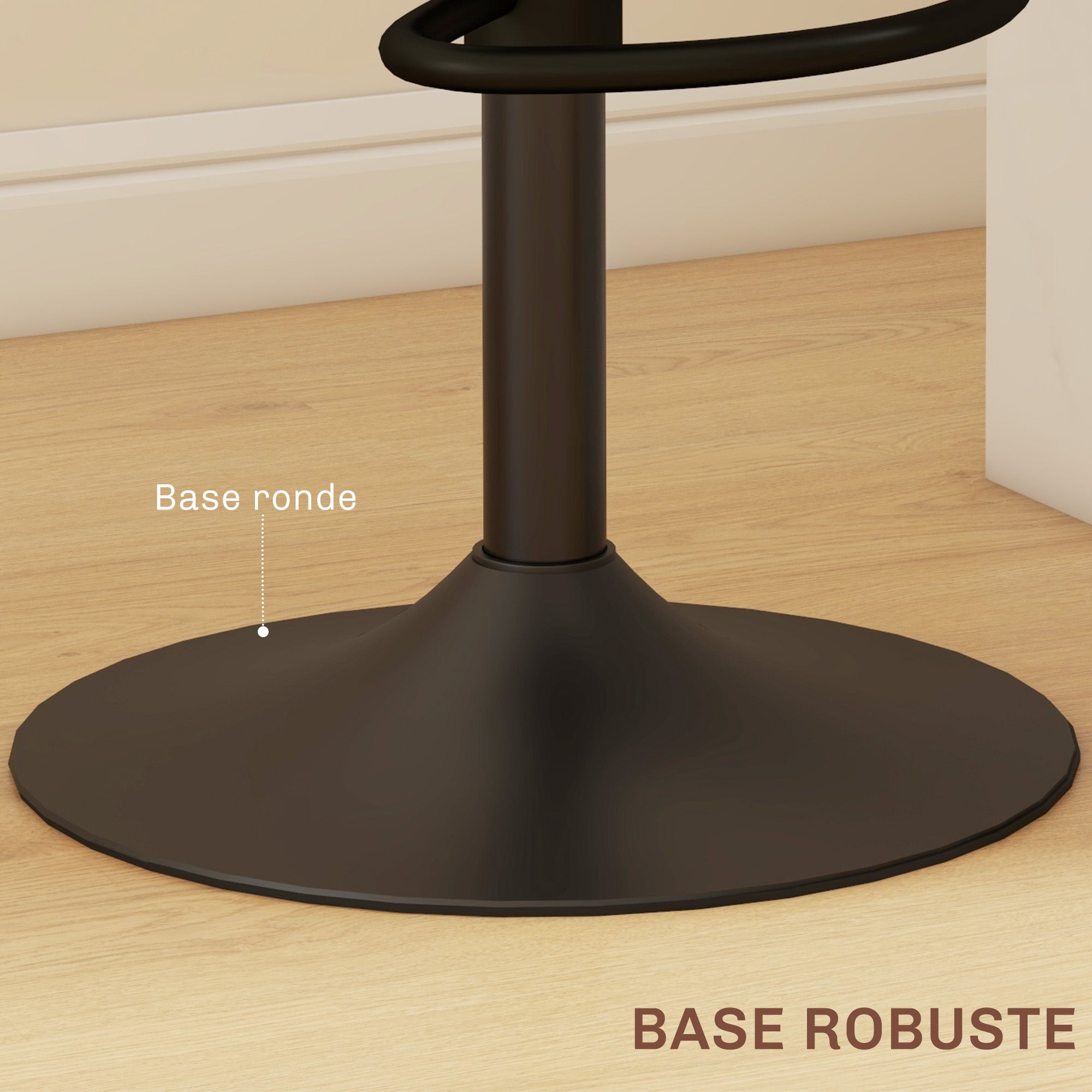 Lot de 2 tabourets de bar chaises de bar hauteur réglable avec dossier en rotin et repose-pieds, tabouret haut moderne, structure bois revêtement synthétique marron