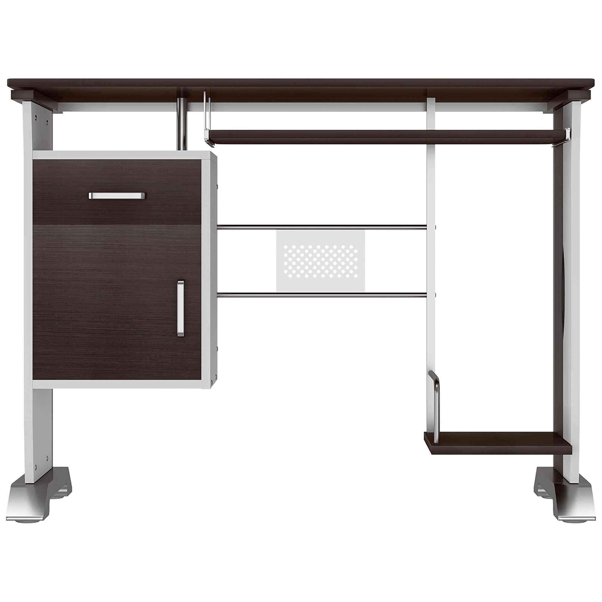 Bureau informatique design 100L x 52l x 75h cm brun noir et blanc