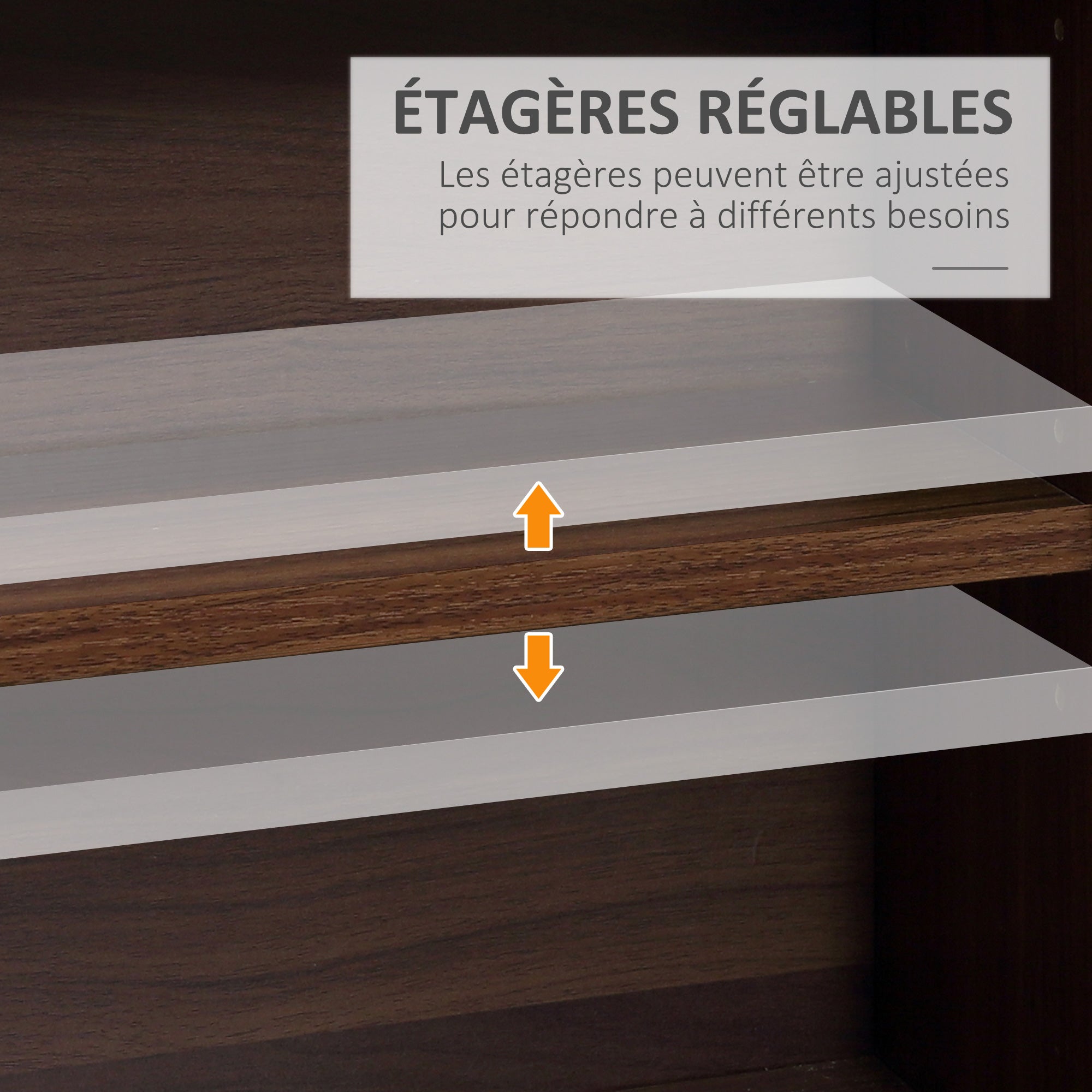 Rangements pour CD et DVD, étagère rangement, capacité max. 1116 CD/528 DVD, 36 compartiments et étagères réglables, pour bureau, salon, chambre, 102 x 23,5 x 195 cm, marron