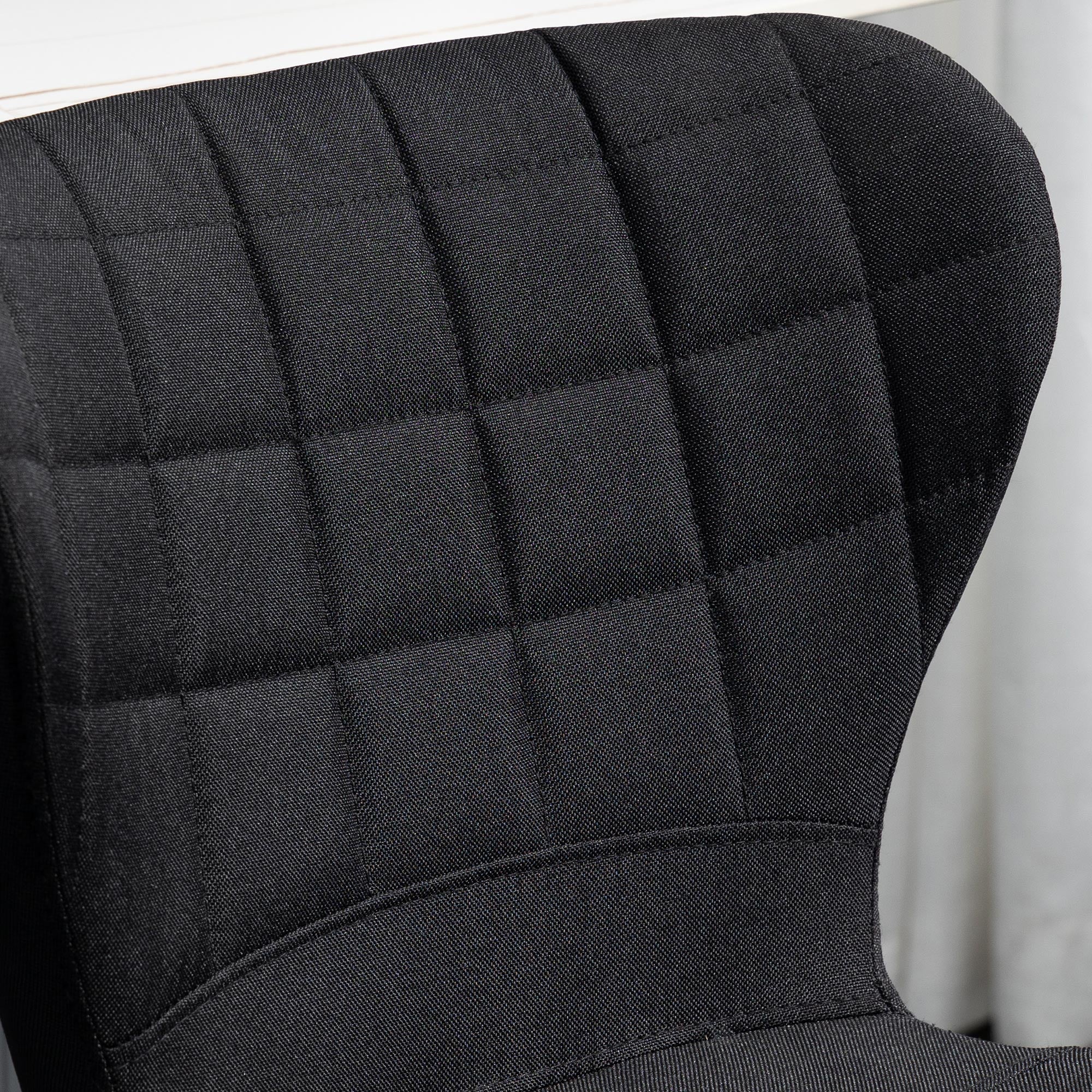 Lot de 2 Tabourets de Bar Design Contemporain Hauteur d'assise réglable 59-81 cm pivotant 360° Lin Noir