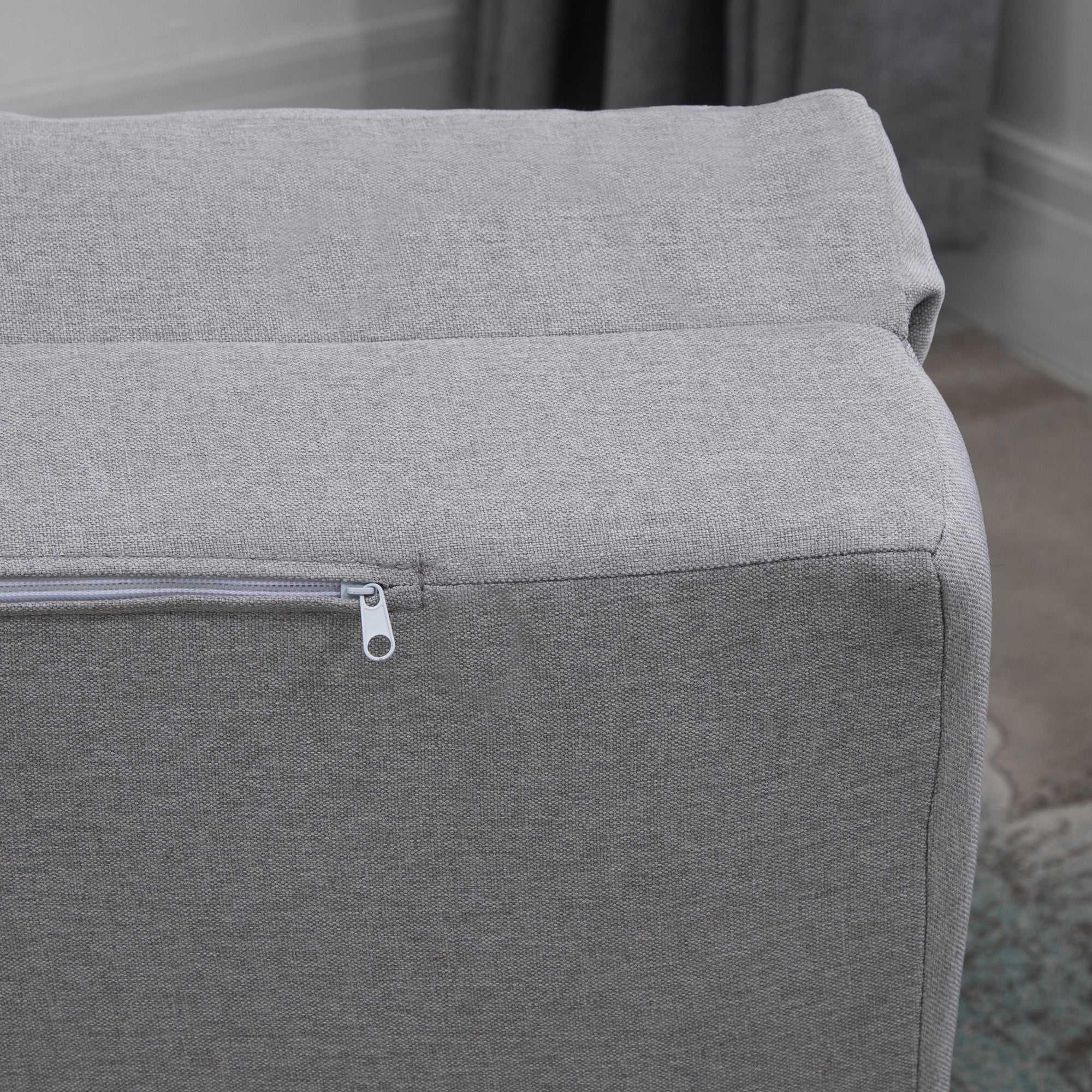 Fauteuil convertible 1 place fauteuil paresseux lit chauffeuse 1 place - coussin inclus, dossier réglable - salon, charge 120 kg, tissu lin gris clair