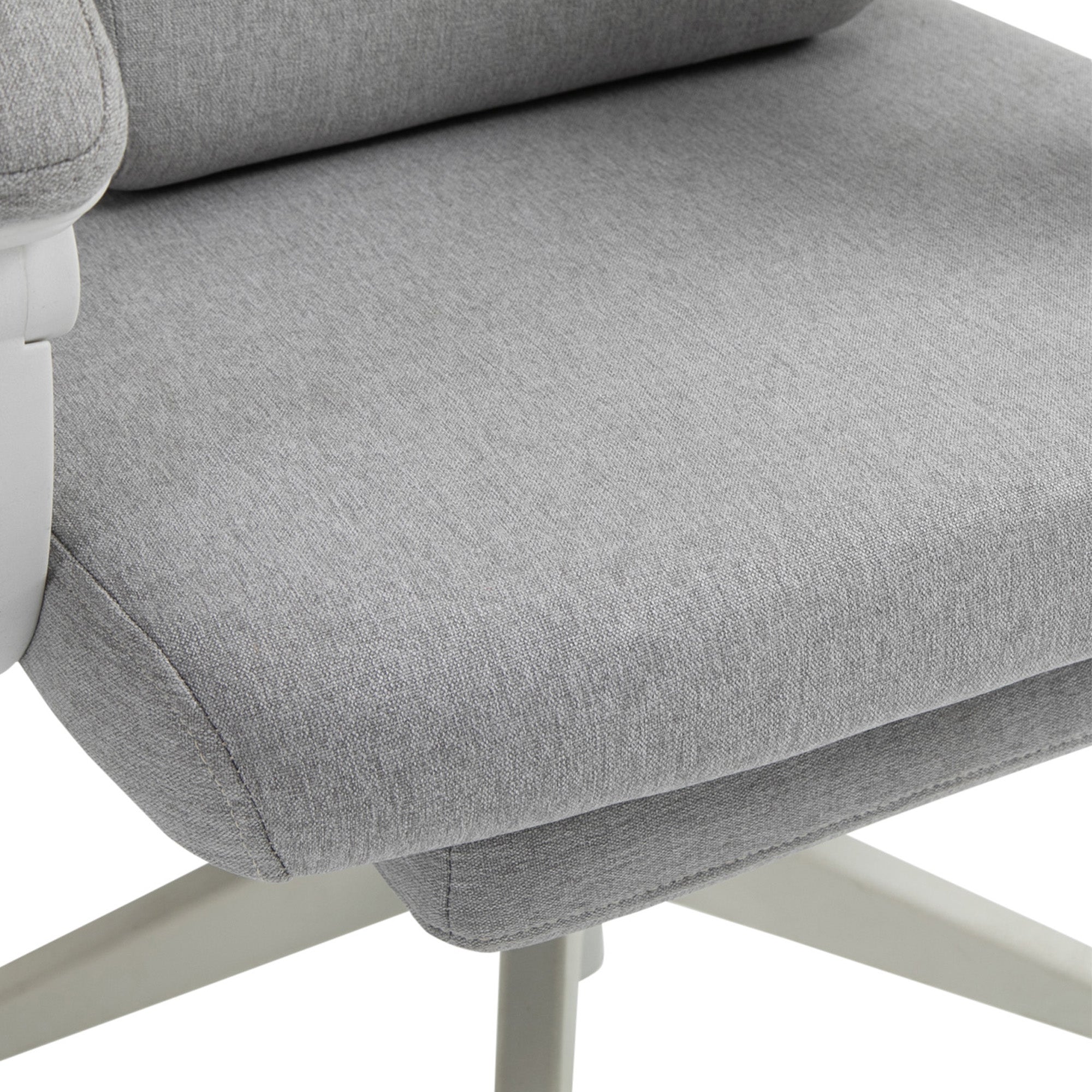 Fauteuil de bureau chaise de bureau grand confort dossier réglable repose-pied roulettes 360° lin 62 x 68 x 127 cm gris