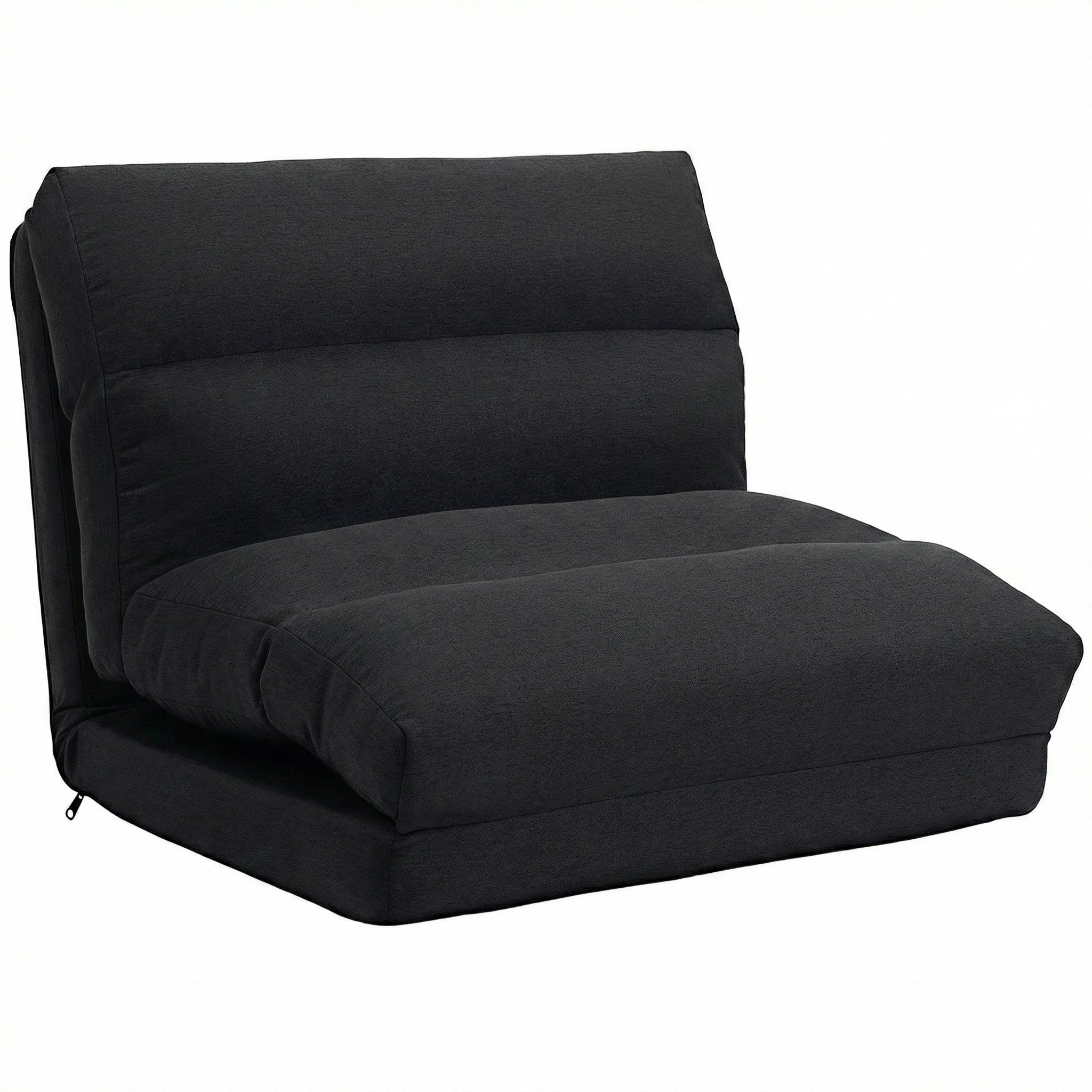 Canapé paresseux chauffeuse 1 place fauteuil paresseux convertible en lit fauteuil salon avec dossier inclinable sur 5 positions, charge 120 Kg, pour salon chambre et bureau, 70x72x56 cm, noir