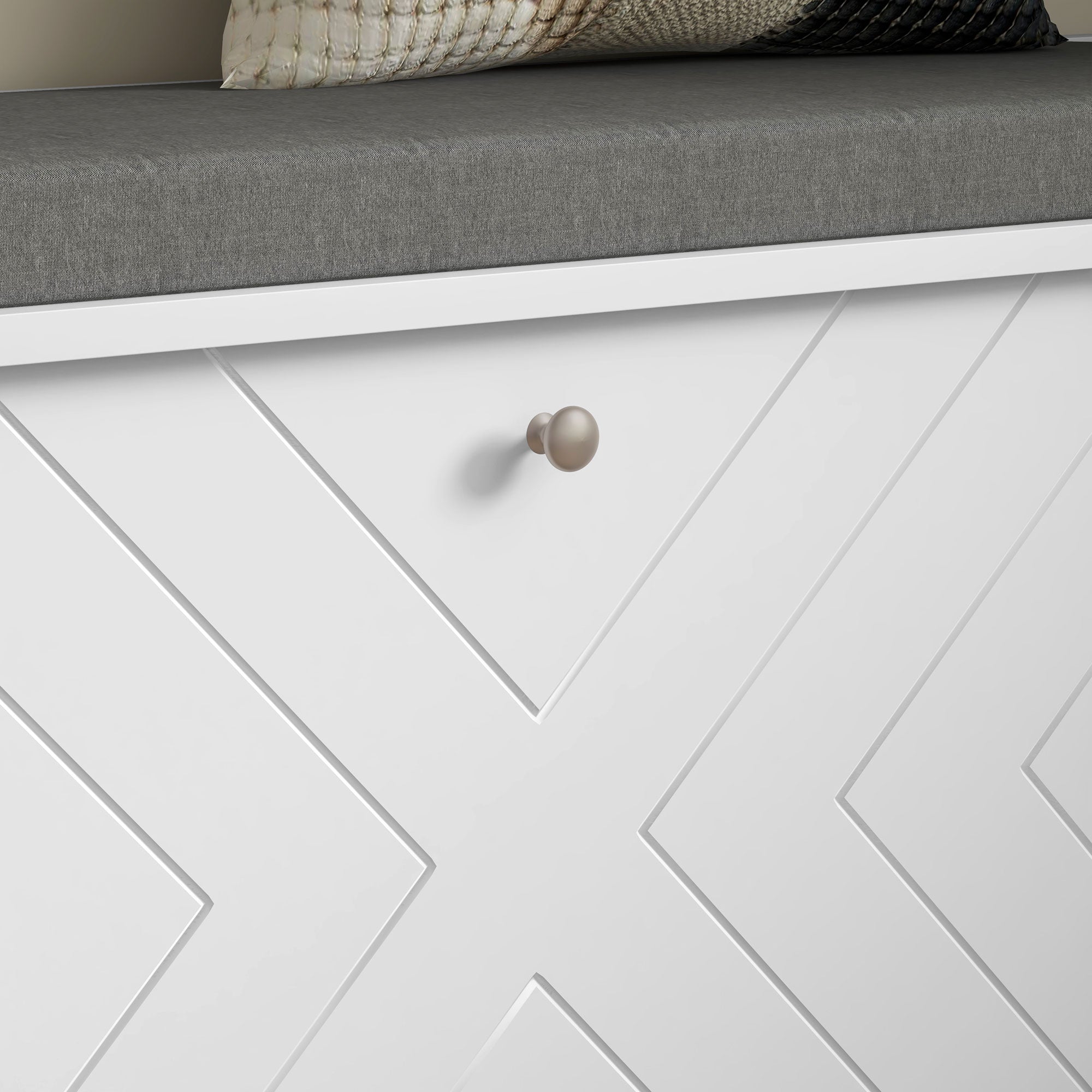 Banc à chaussures meuble à chaussures, meuble d'entrée avec tiroir rabattable, coussin d'assise et étagère réglable, pour couloir, entrée, chambre, 100 x 26 x 48 cm, blanc