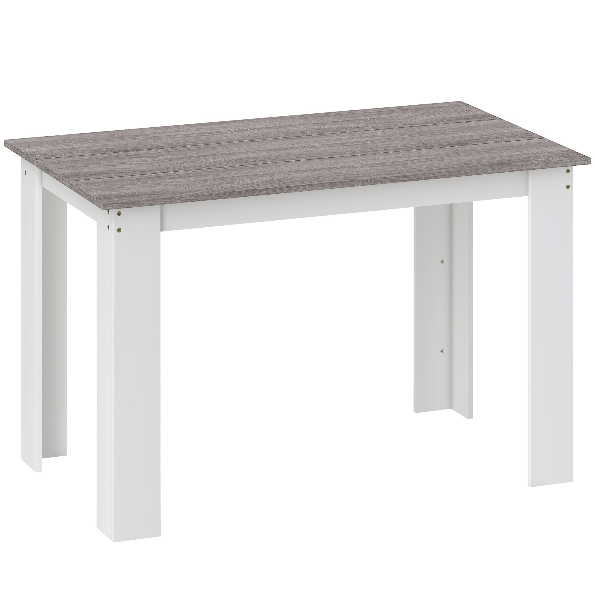 Table à manger rectangulaire pour 4 à 6 personnes, table de cuisine, 120 x 69 x 75 cm, style moderne, pieds triangulaires plus stable, gris