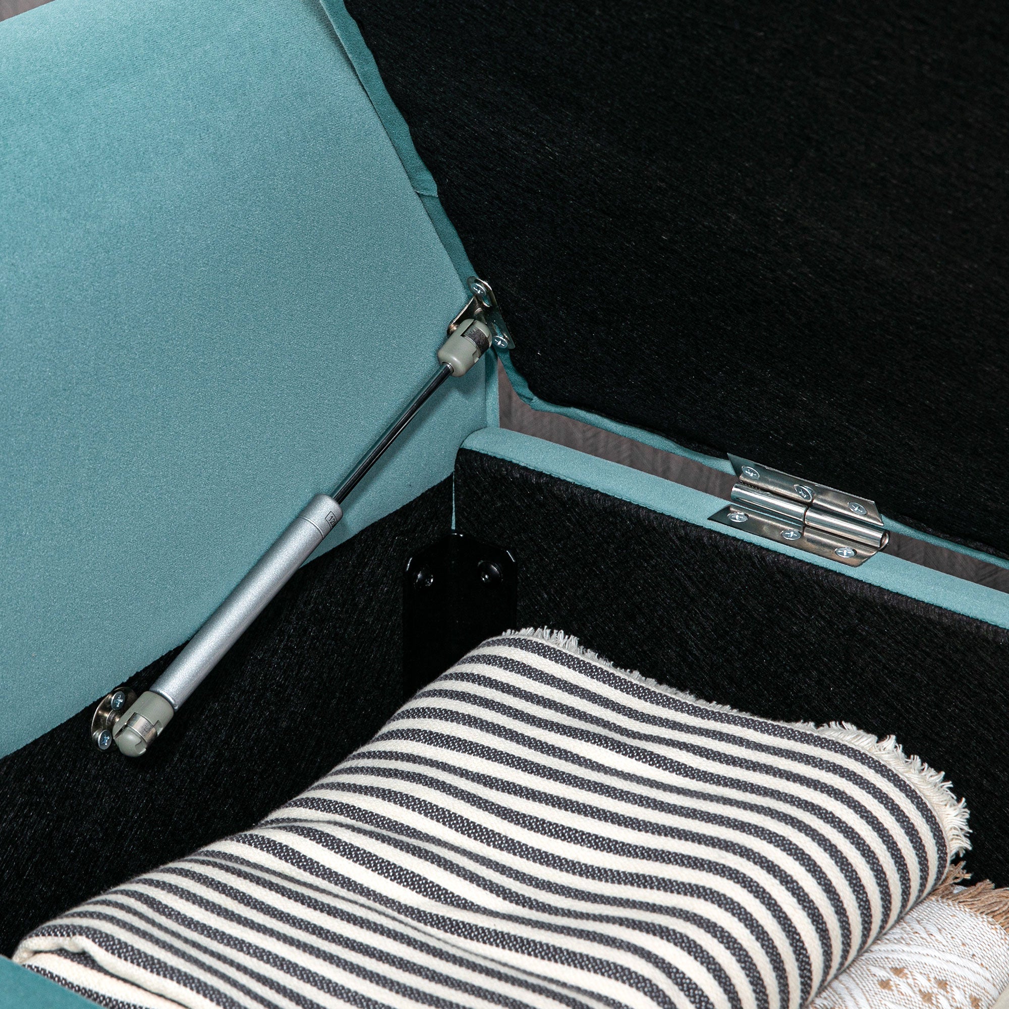 Banc de rangement bout de lit avec accoudoirs, coffre de rangement en tissu velours rembourré et capitonné, charge jusqu'à 220 kg, pour salon, chambre, entrée, 126 x 48,5 x 57 cm, vert