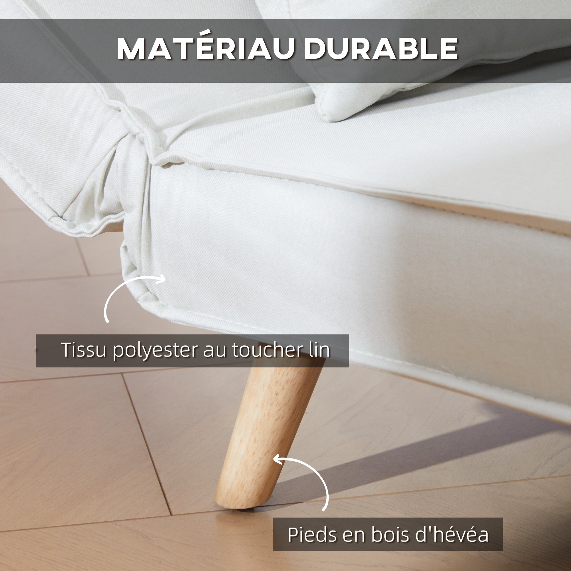 fauteuil convertible 1 place, fauteuil-lit chauffeuse 3 en 1 avec dossier réglable 6 positions, oreiller, siège rembourré, tissu en lin, canapé-lit pour invités, salon, bureau, crème