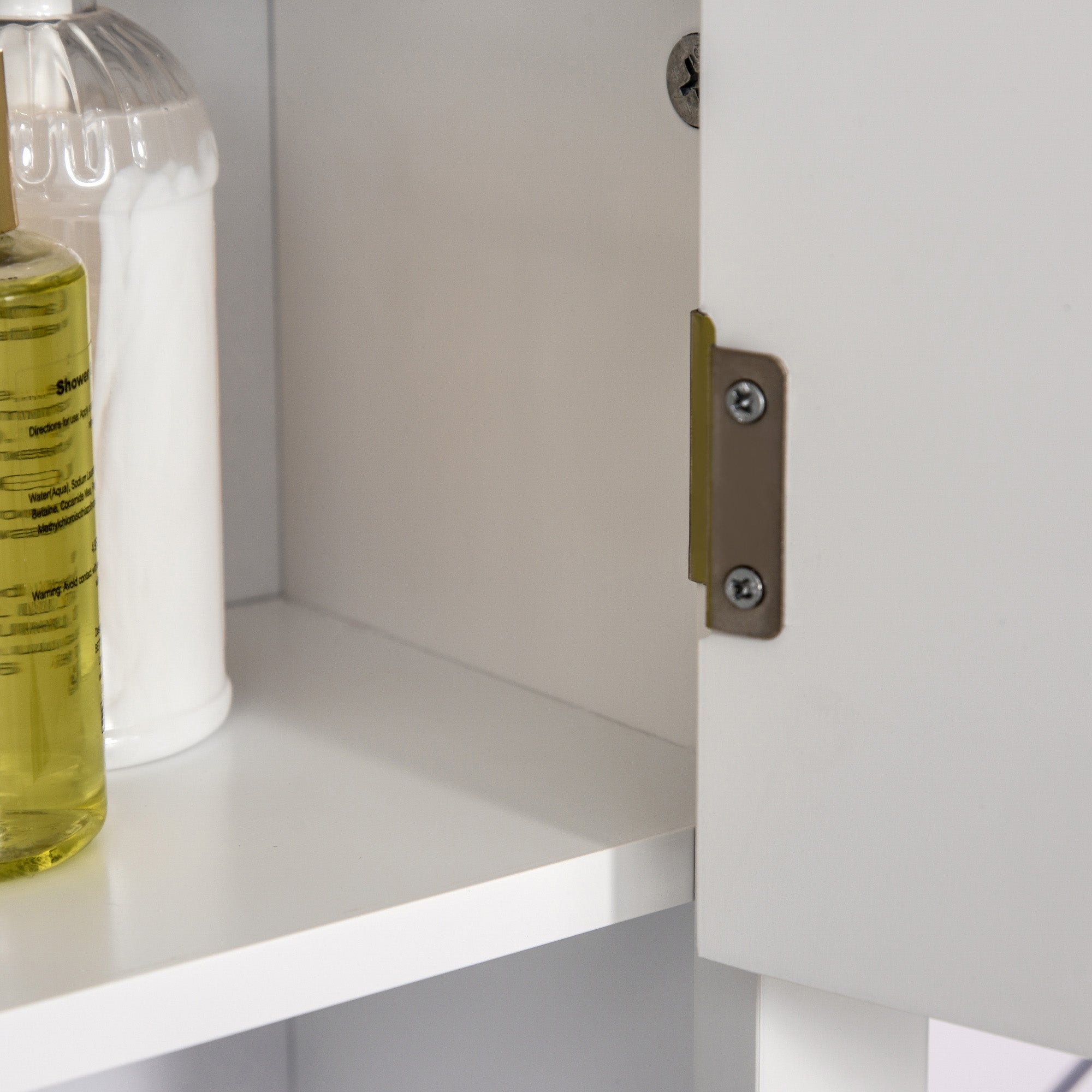 Armoire Haute Murale de Salle de Bain ou WC Placard 2 Portes 2 étagères Niche dim. 60L x 20l x 58H cm MDF Panneaux Particules Blanc