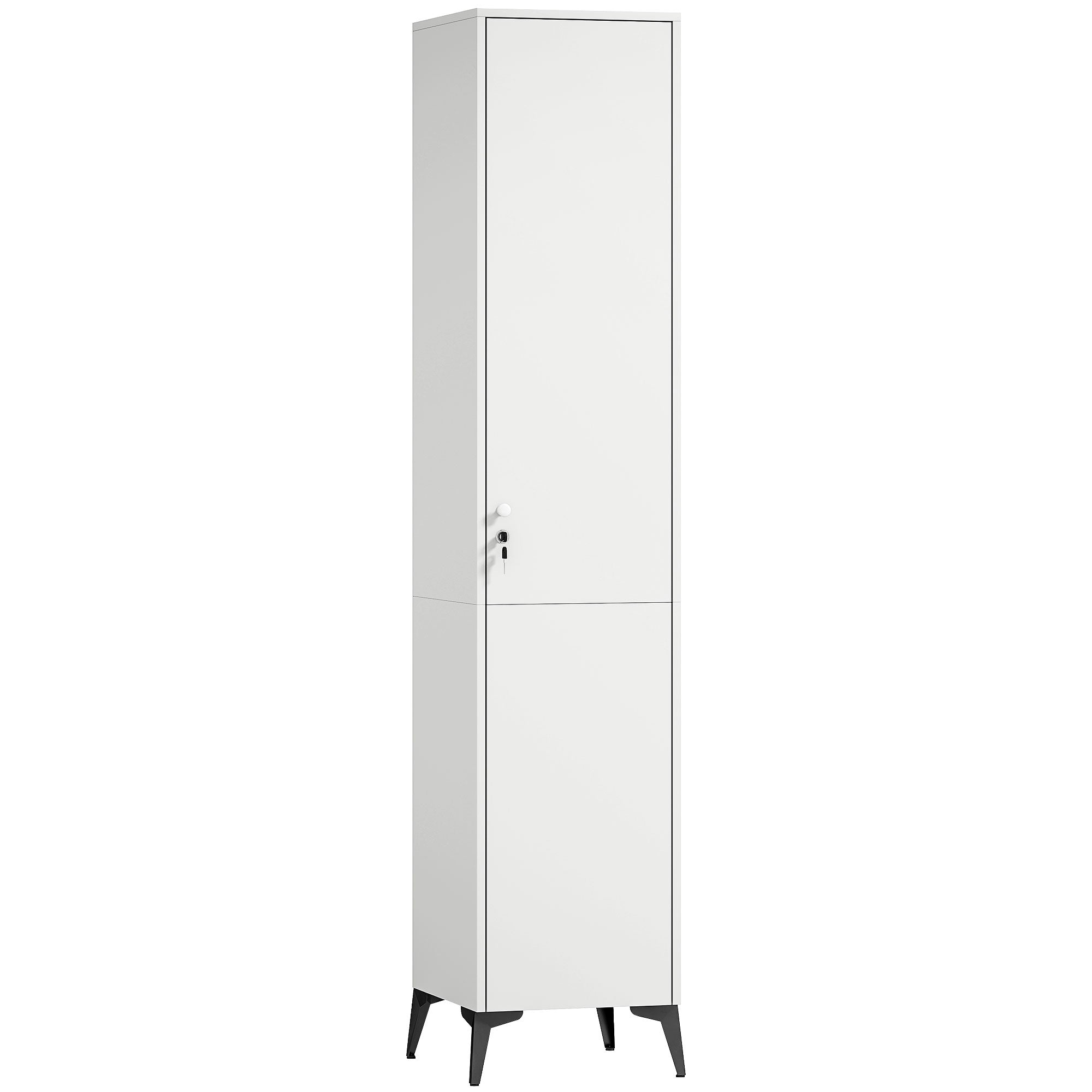 Armoire chambre étroite penderie avec porte, tringle et étagères de rangement, serrure à deux clés, armoire à vêtements, dressing, pour chambre à coucher, 36 x 40 x 180 cm, blanc