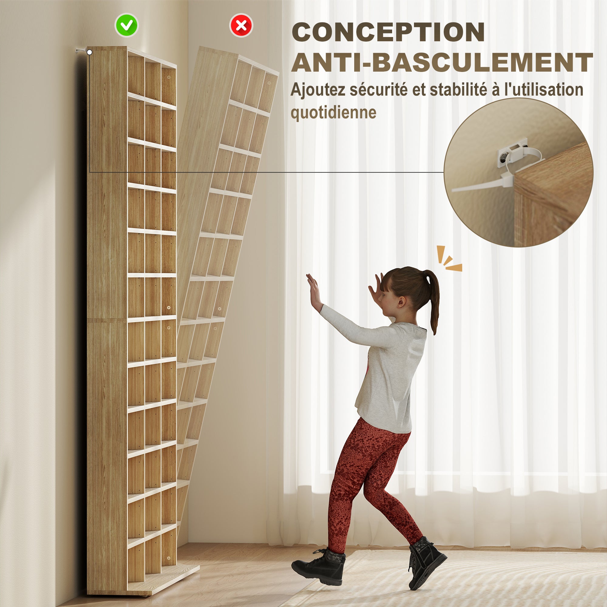 Rangements pour CD et DVD, étagère rangement, capacité max. 1116 CD/528 DVD, 36 compartiments et étagères réglables, pour bureau, salon, chambre, 102 x 23,5 x 195 cm, chêne