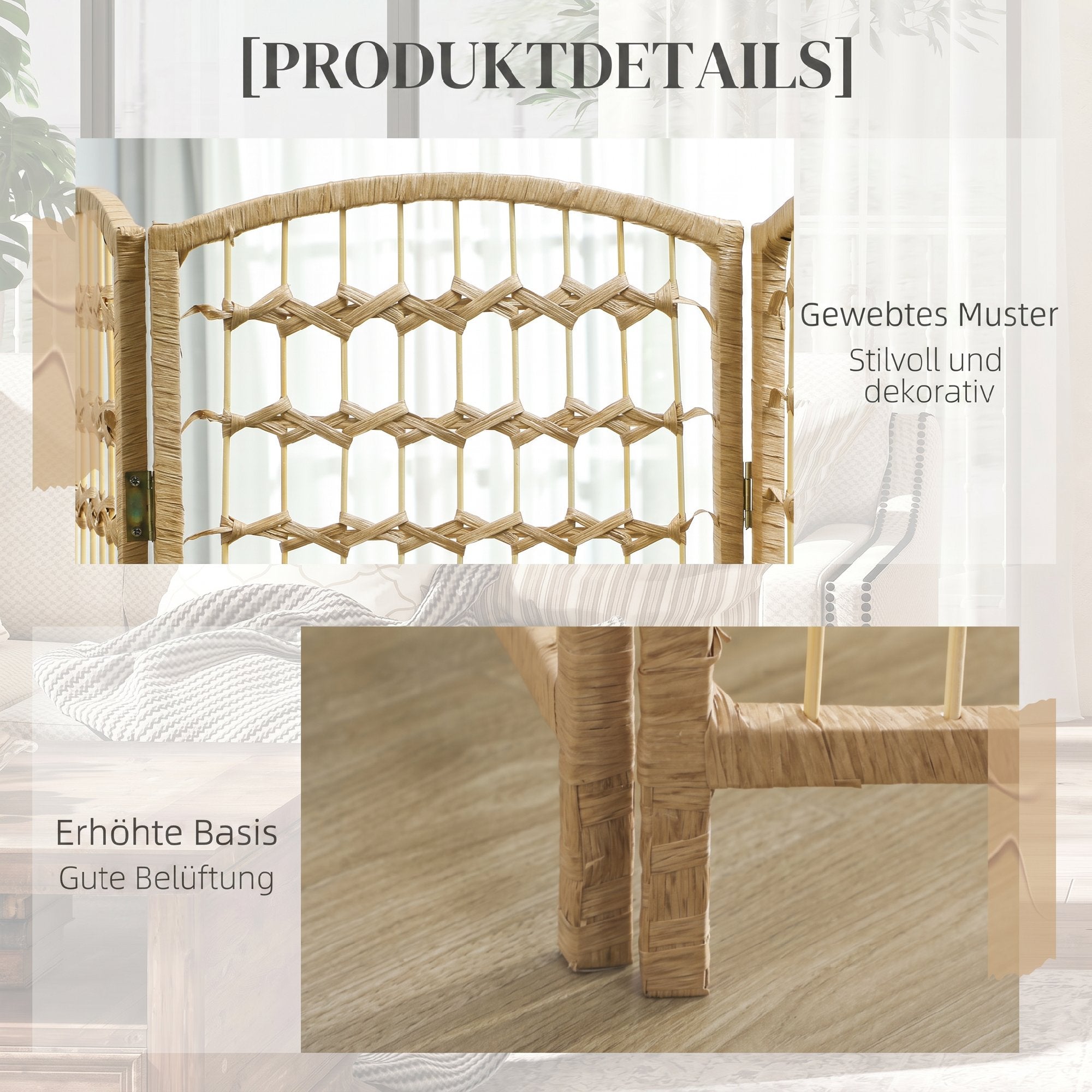 Paravent en bois 320 x 170 cm séparateur de pièce pliable 8 panneaux cloison de séparation chambre à coucher maison intérieur bois naturel
