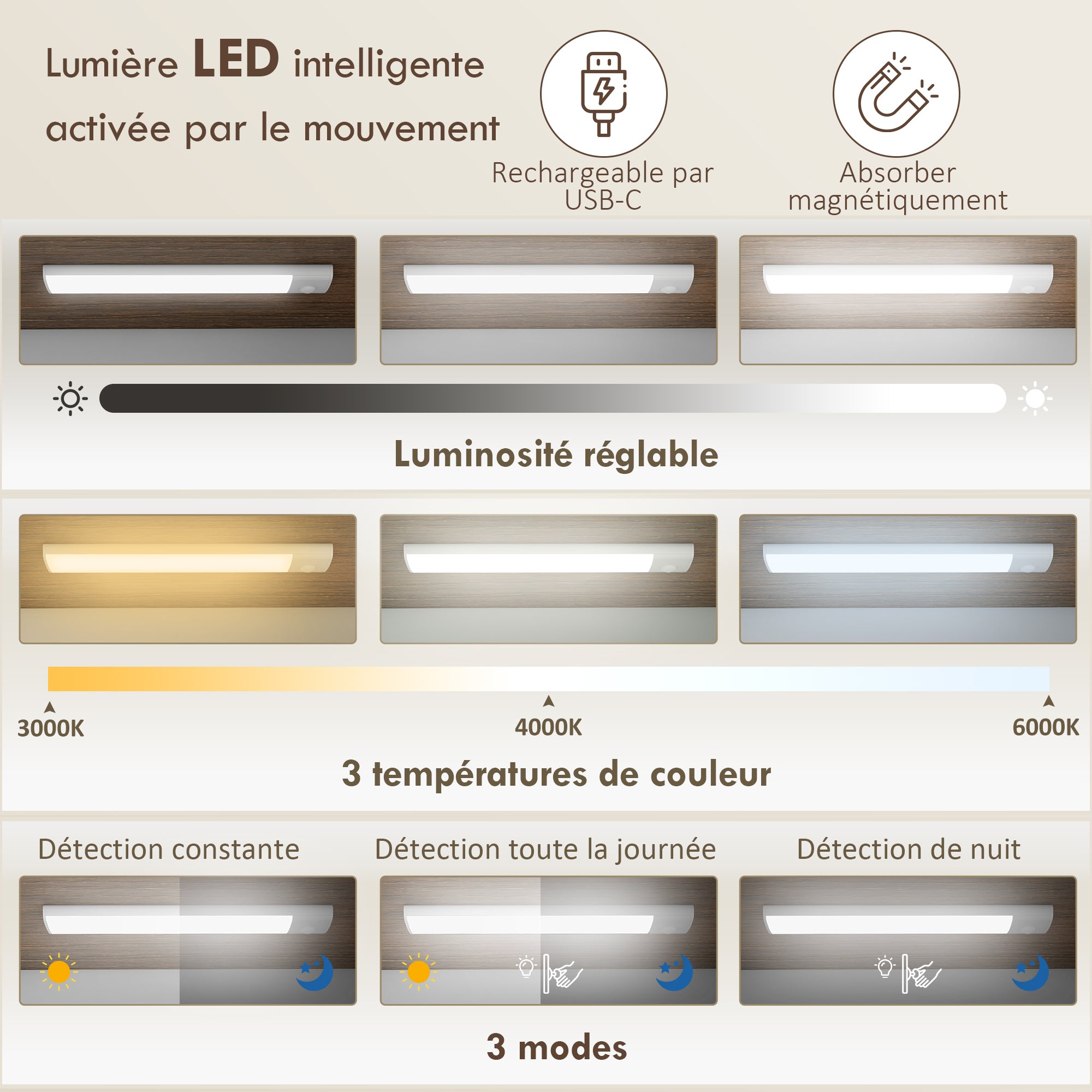 Buffet cuisine, meuble cuisine rangement, vaisselier avec 12 étagères à portes, lumière LED magnétique, double porte de grange, pour salle à manger, salon, 60 x 40 x 120 cm, blanc