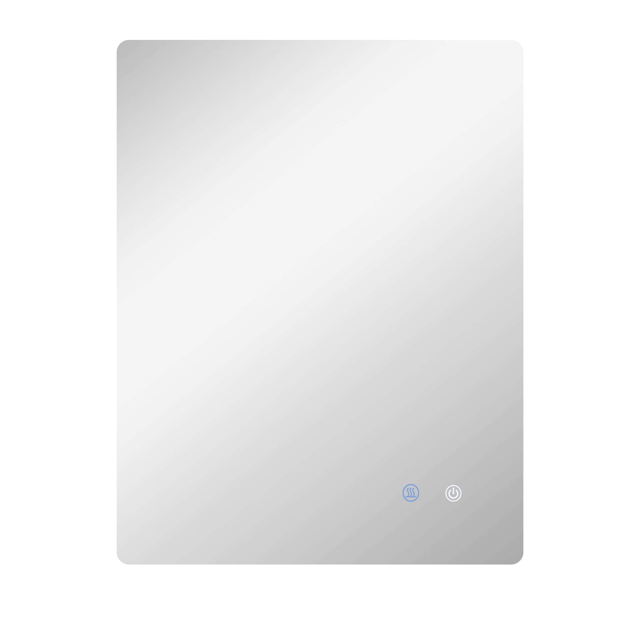 Miroir rectangulaire mural lumineux LED de salle de bain - 80 x 60 cm - 3 couleurs, luminosité réglable interrupteur tactile système antibuée blanc transparent
