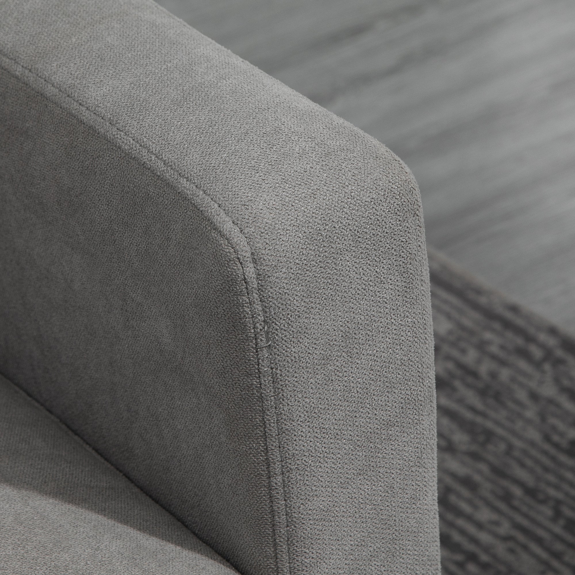 Canapé d'angle canapé 3 places avec méridienne réversible gauche ou droite pour salon, bureau, appartement, tissu polyester 197L x 139l x 91H cm gris clair