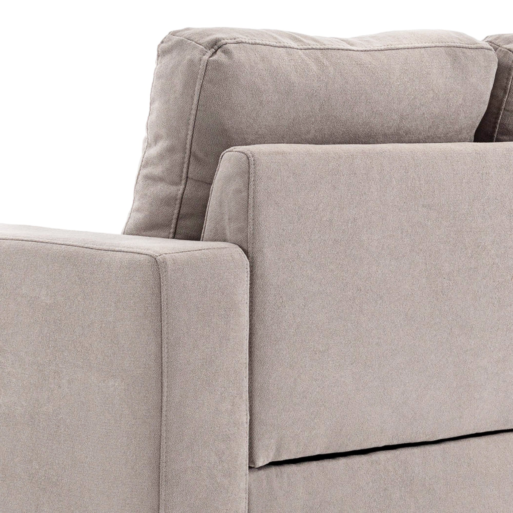 Canapé d'angle en tissu de lin, canapé 3 places, chaise longue reversible gauche ou droite, 193 cm, design scandinave, pour salon, appartement, petit espace, pieds en bois massif, gris clair