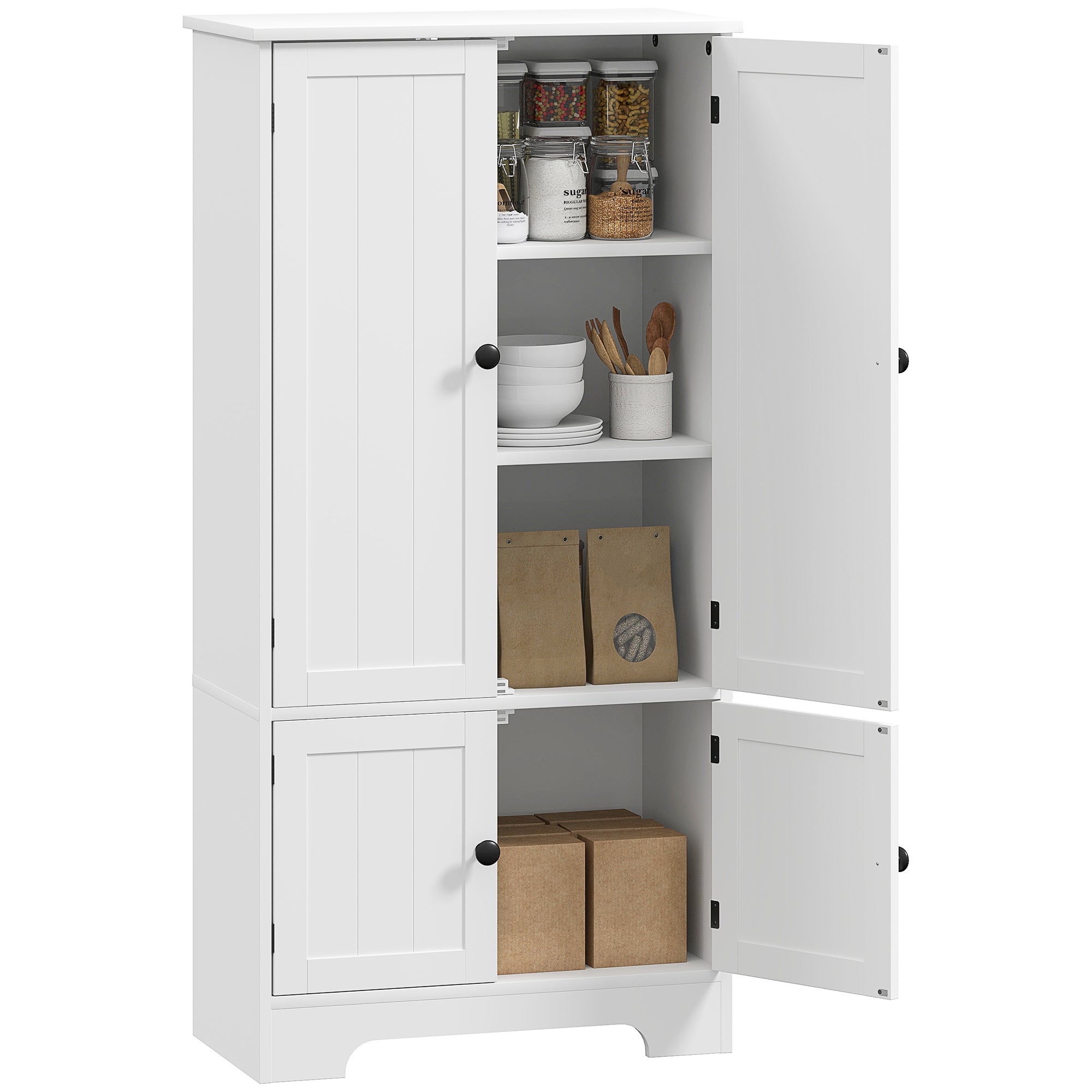 Armoire de cuisine buffet cuisine meuble de rangement avec placards et étagères réglables pour salle à manger, salon, 58,2 x 30 x 123 cm, blanc