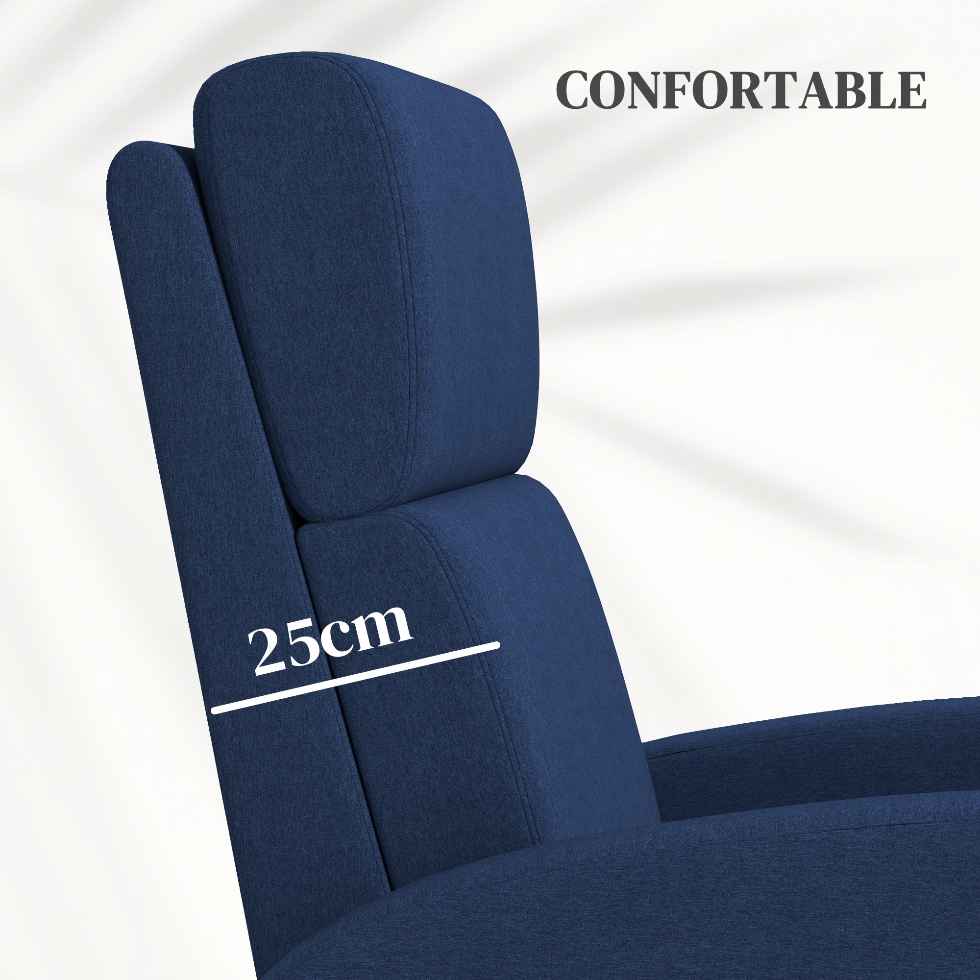 Fauteuil relax fauteuil de relaxation inclinable salon avec dossier réglable jusqu'à 160° manuellement, repose-pieds intégré pour salon chambre bureau home cinéma, charge 120 kg, bleu