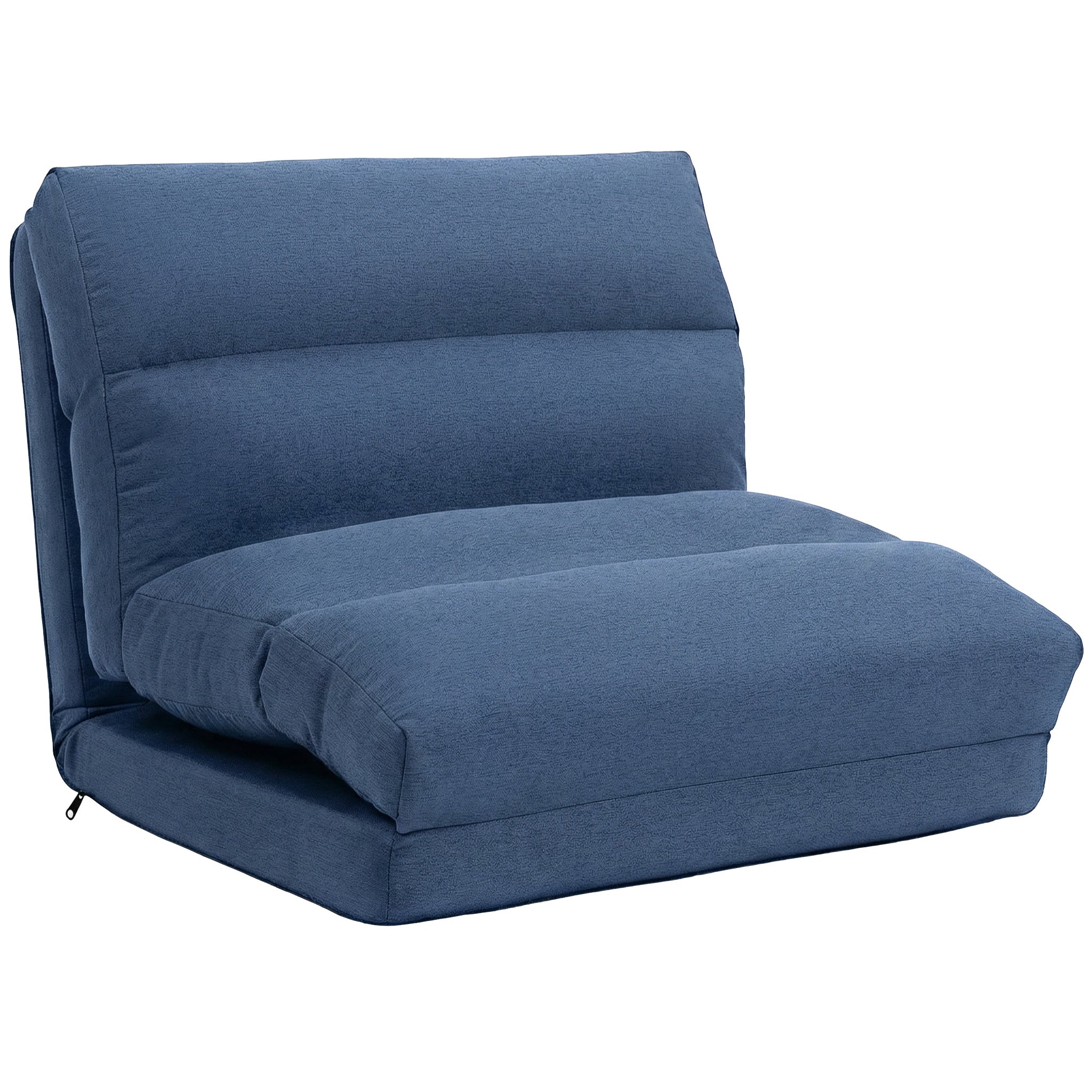 Canapé paresseux chauffeuse 1 place fauteuil paresseux convertible en lit fauteuil salon avec dossier inclinable sur 5 positions, charge 120 Kg, pour salon chambre et bureau, 70x72x56 cm, bleu