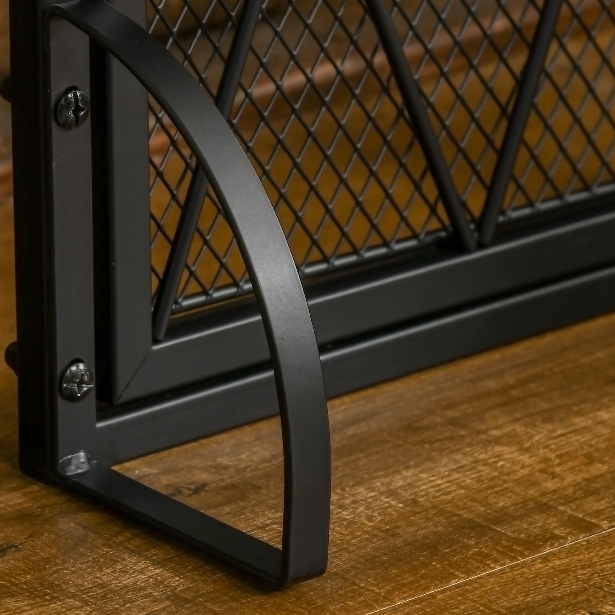 Grille de protection pour cheminée 120 x 79 cm - pare-feu pour cheminée ou poêle - pare-étincelles - barrière de sécurité - 3 volets pliables et porte - métal noir