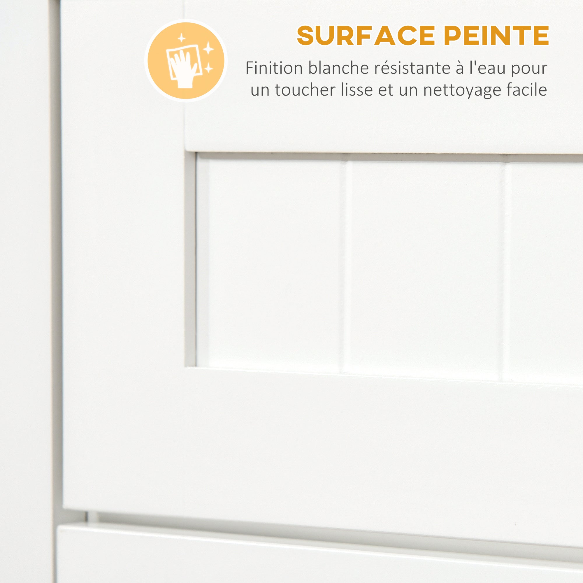 Meuble armoire micro-ondes pour cuisine avec 1 tiroir, 2 Portes 60 x 40 x 122,5 cm - MDF - Blanc