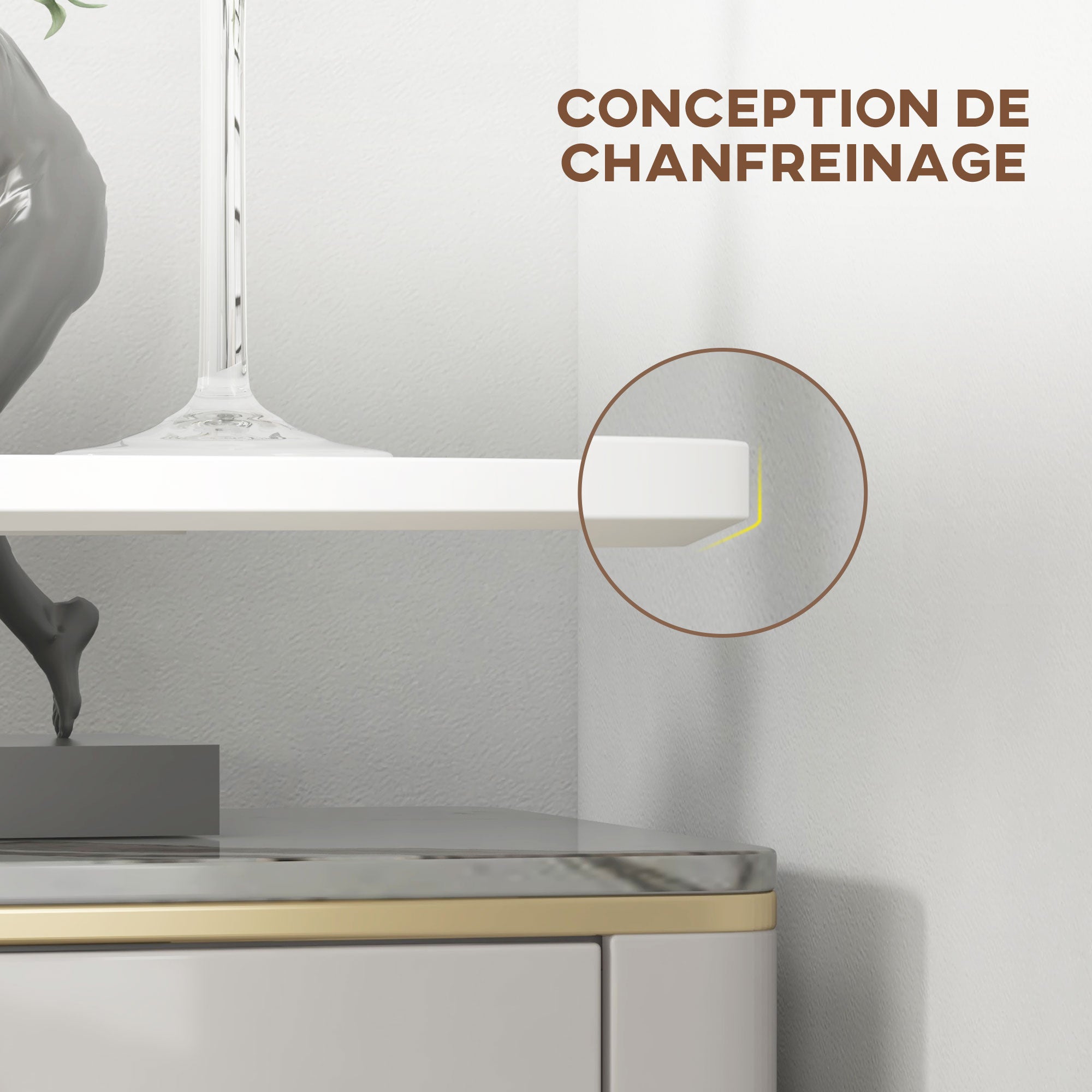 Table de bar ronde table de bistro mange-debout style contemporain avec plateau peint et cadre en acier dim. 60L x 60l x 102H cm blanc