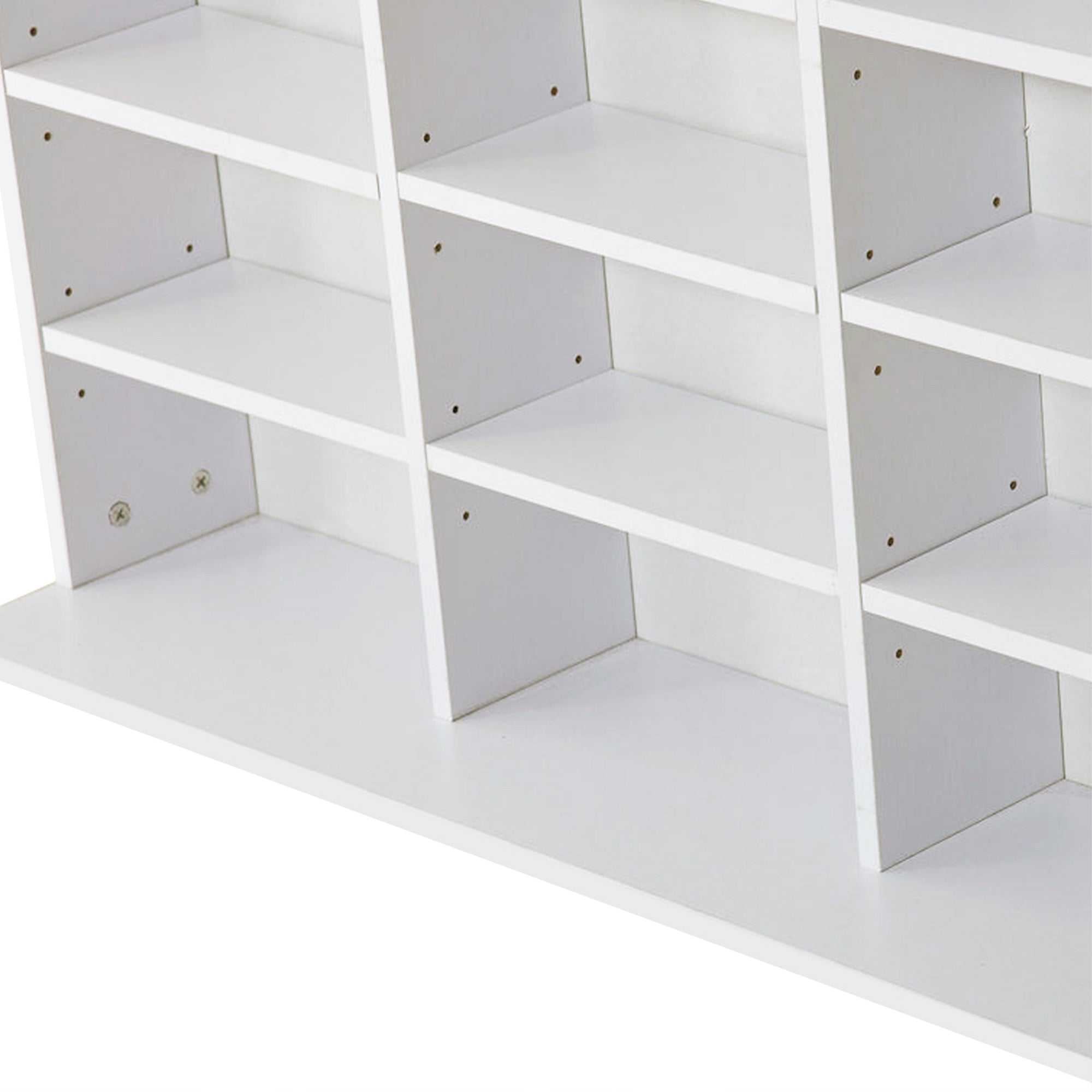 Rangements pour CD et DVD, étagère rangement, capacité max. 1116 CD/528 DVD, 36 compartiments et étagères réglables, pour bureau, salon, chambre, 102 x 23,5 x 195 cm, blanc