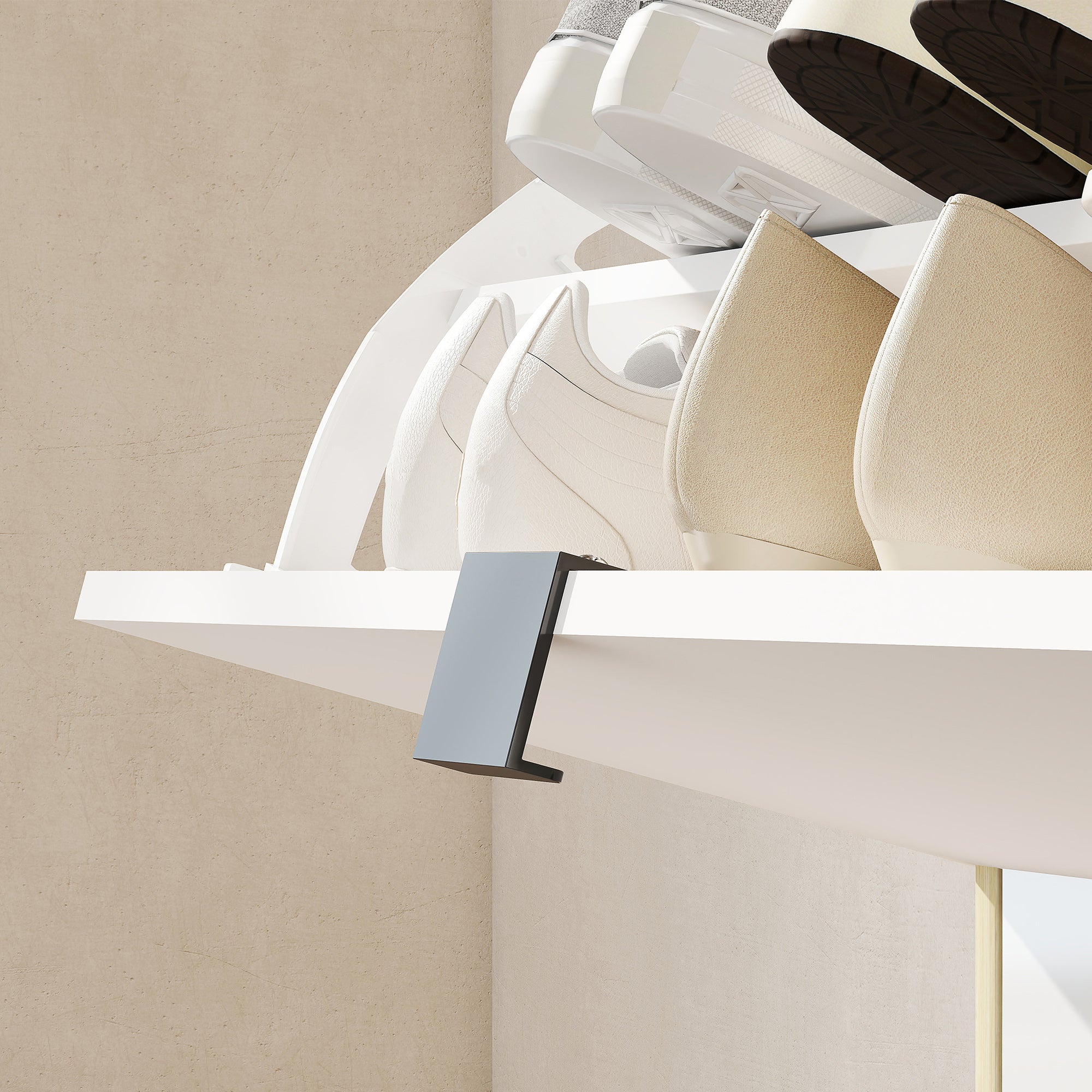 Meuble à chaussures 18 paires, porte haute brillante, armoire à chaussures étroite avec 3 tiroirs rabattables et étagères réglables, style moderne, pour couloir, entrée, 60x24x127cm, blanc