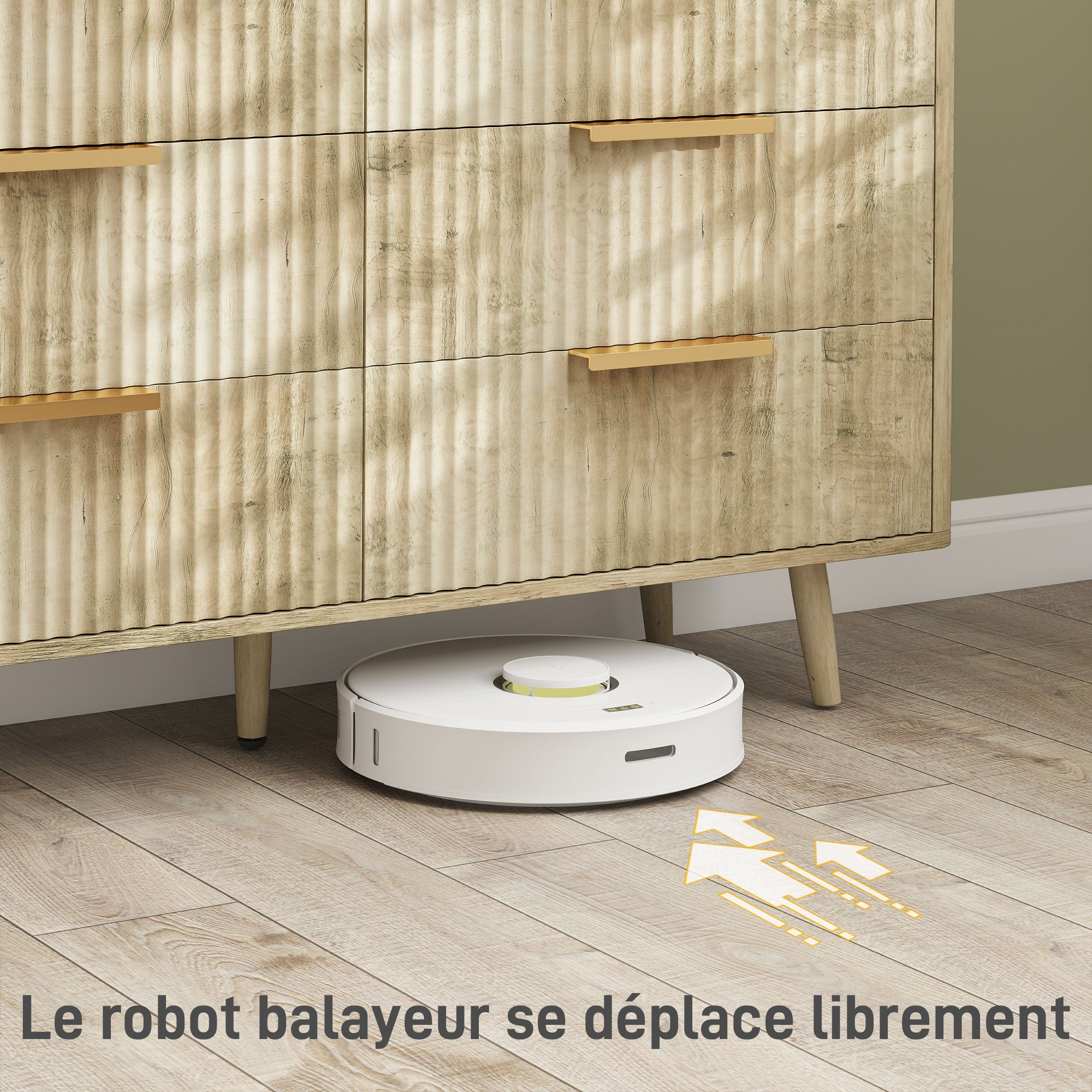 Commode 6 tiroirs meuble de rangement style scandinave avec poignées et pieds de pin, bois effet cannelé, commode chambre à coucher, salon, couloir - 120 x 40 x 76 cm, chêne