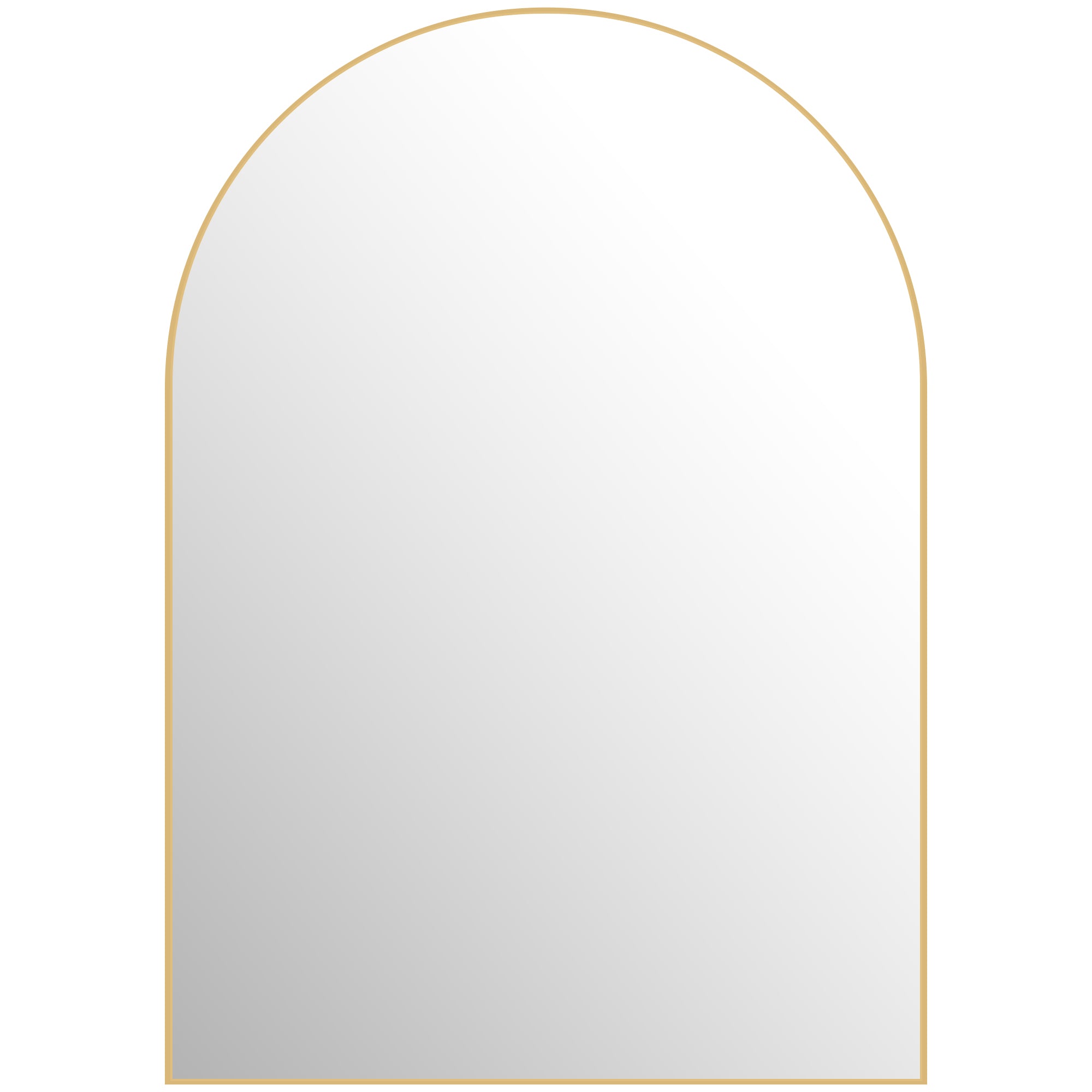 Miroir mural arqué, miroir de salle de bain, 50 x 70 cm, haute définition, avec cadre en alliage d'aluminium, pour chambre, salon, entrée, or