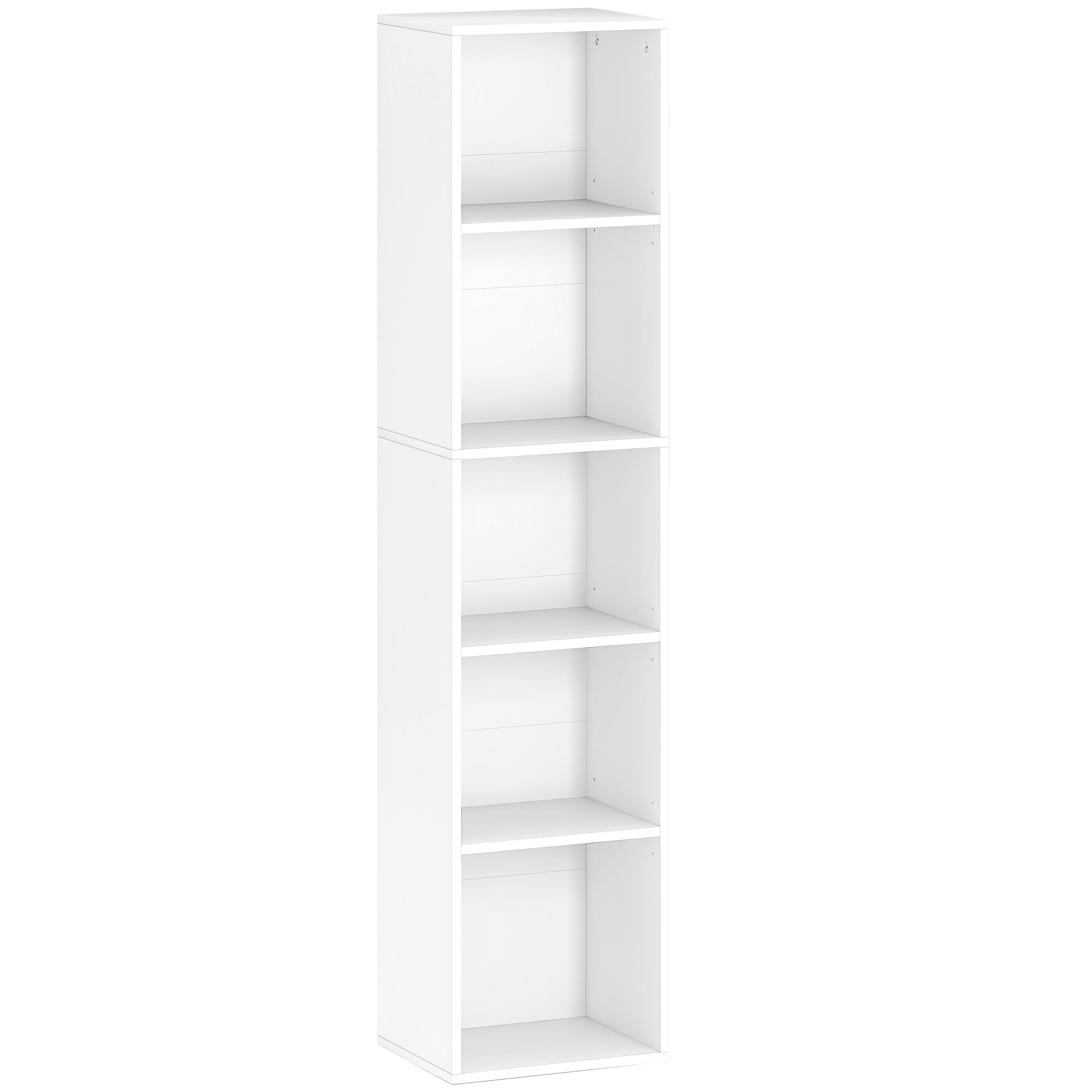 Bibliothèque, étagère de rangement 5 niveaux, meuble de rangement avec étagères réglables pour salon, chambre à coucher, bureau, 30 x 24 x 133,5 cm, blanc