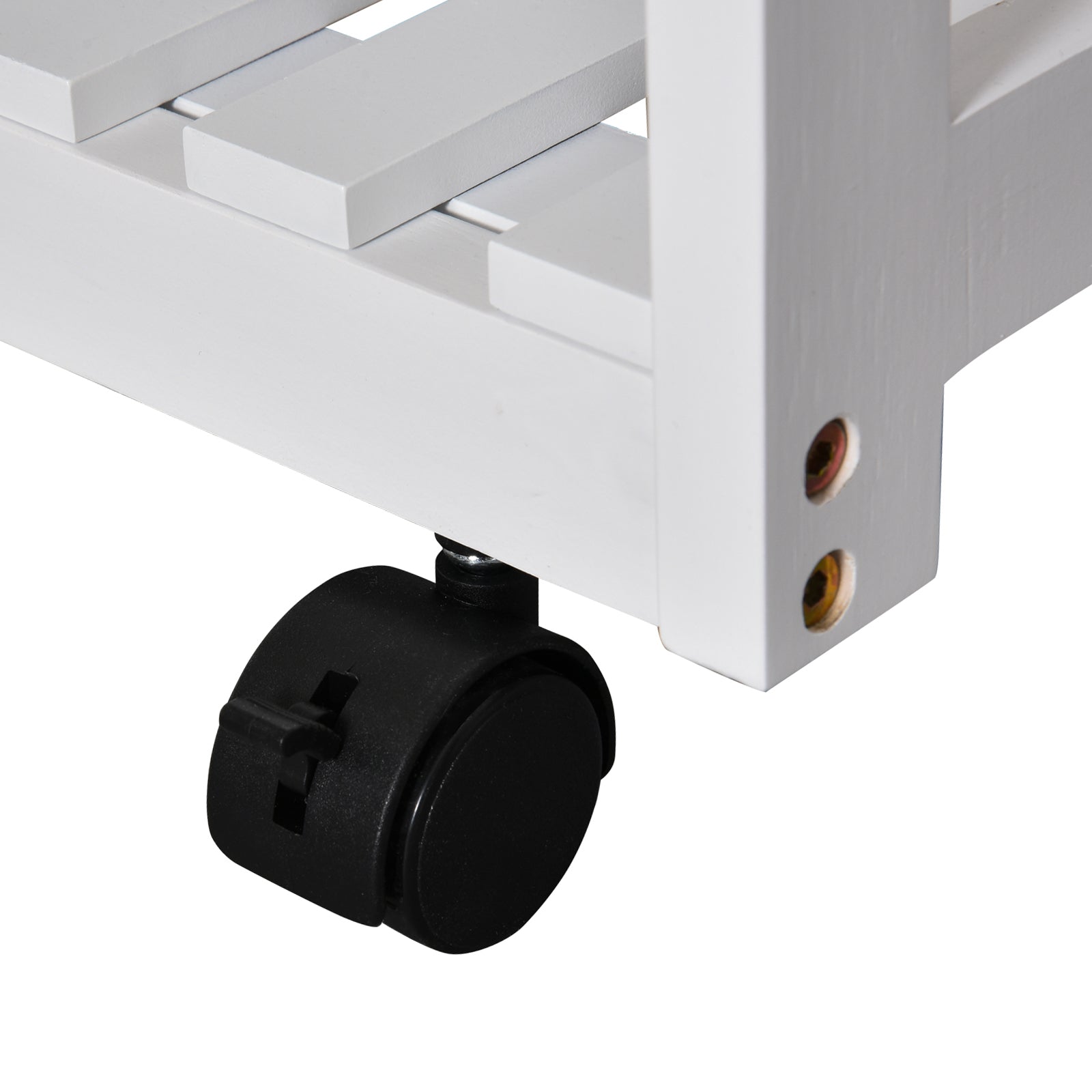 Ensemble Table de Bar Pliable sur roulettes avec étagère et 2 tiroirs + 2 tabourets Bois pin MDF Blanc chêne Clair