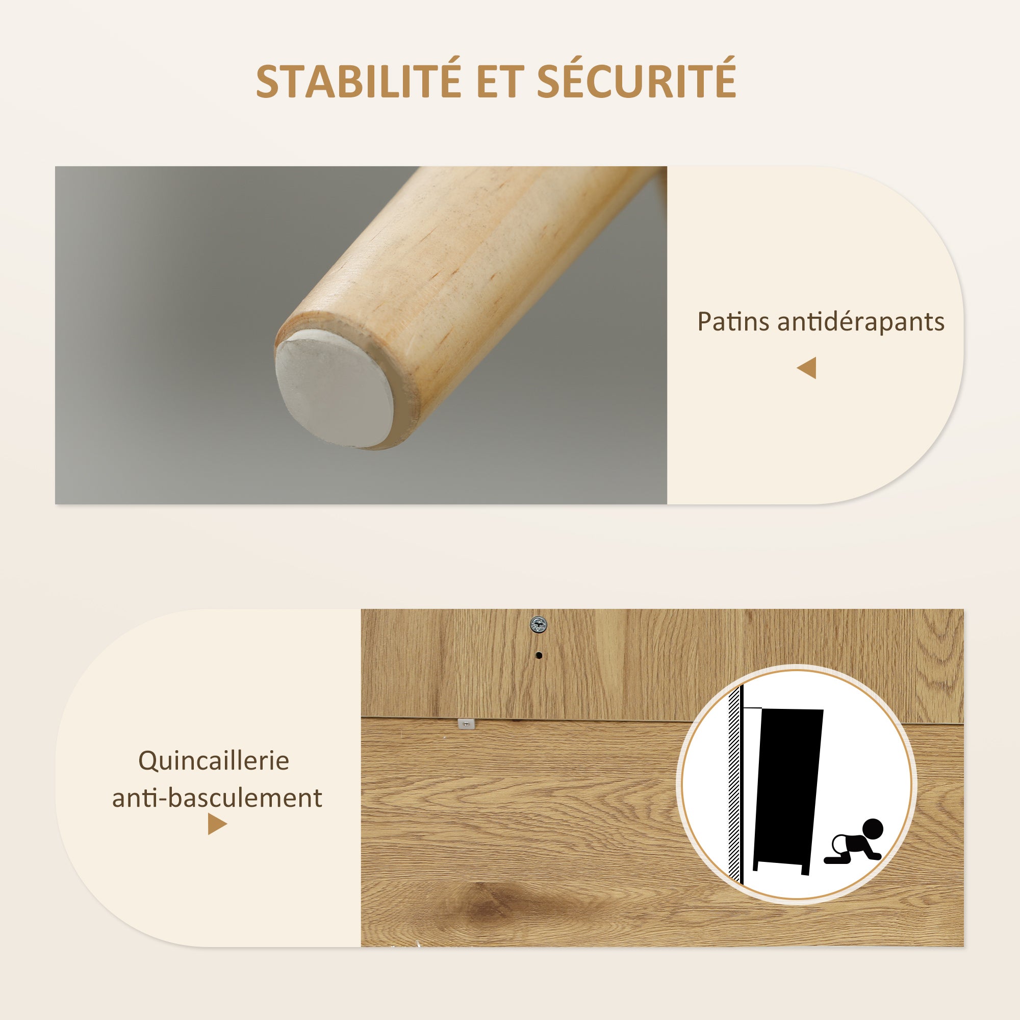 Buffet salon meuble de rangement avec placards à portes en rotin et étagère réglable, pour salon, salle à manger, dim. 120 x 40 x 75 cm, bois naturel
