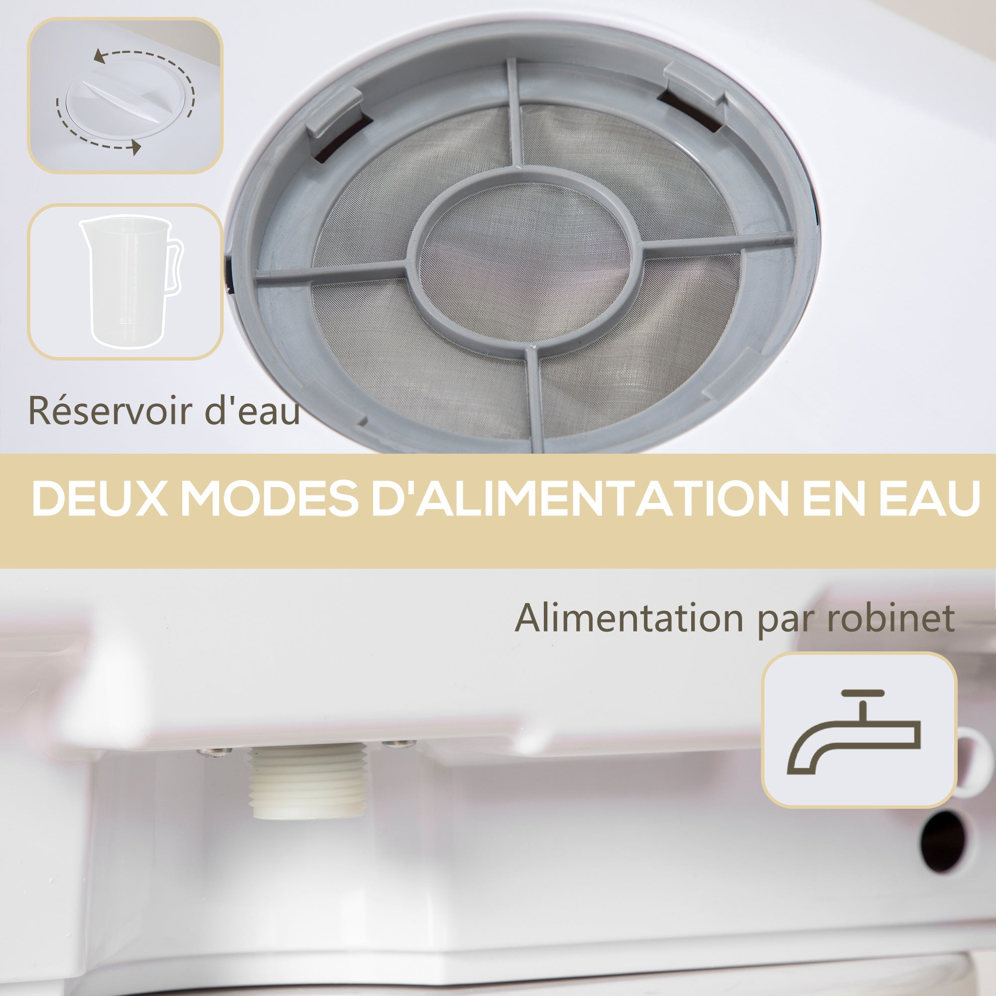 Mini lave-vaisselle 4 couverts, lave-vaisselle de table, 5 programmes, double alimentation en eau, lavage des fruits, réservoir d'eau 6L, commande tactile, affichage LED, départ différé, noir