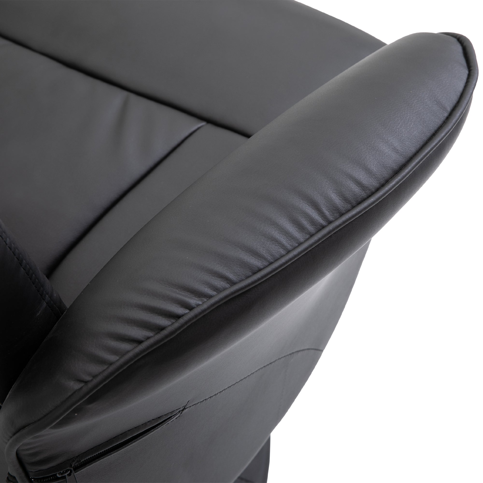 Fauteuil relax avec repose-pied fauteuil de relaxation relaxant pivotant 360° et dossier inclinable pour TV supportant jusqu'à 120 Kg revêtement synthétique métal noir