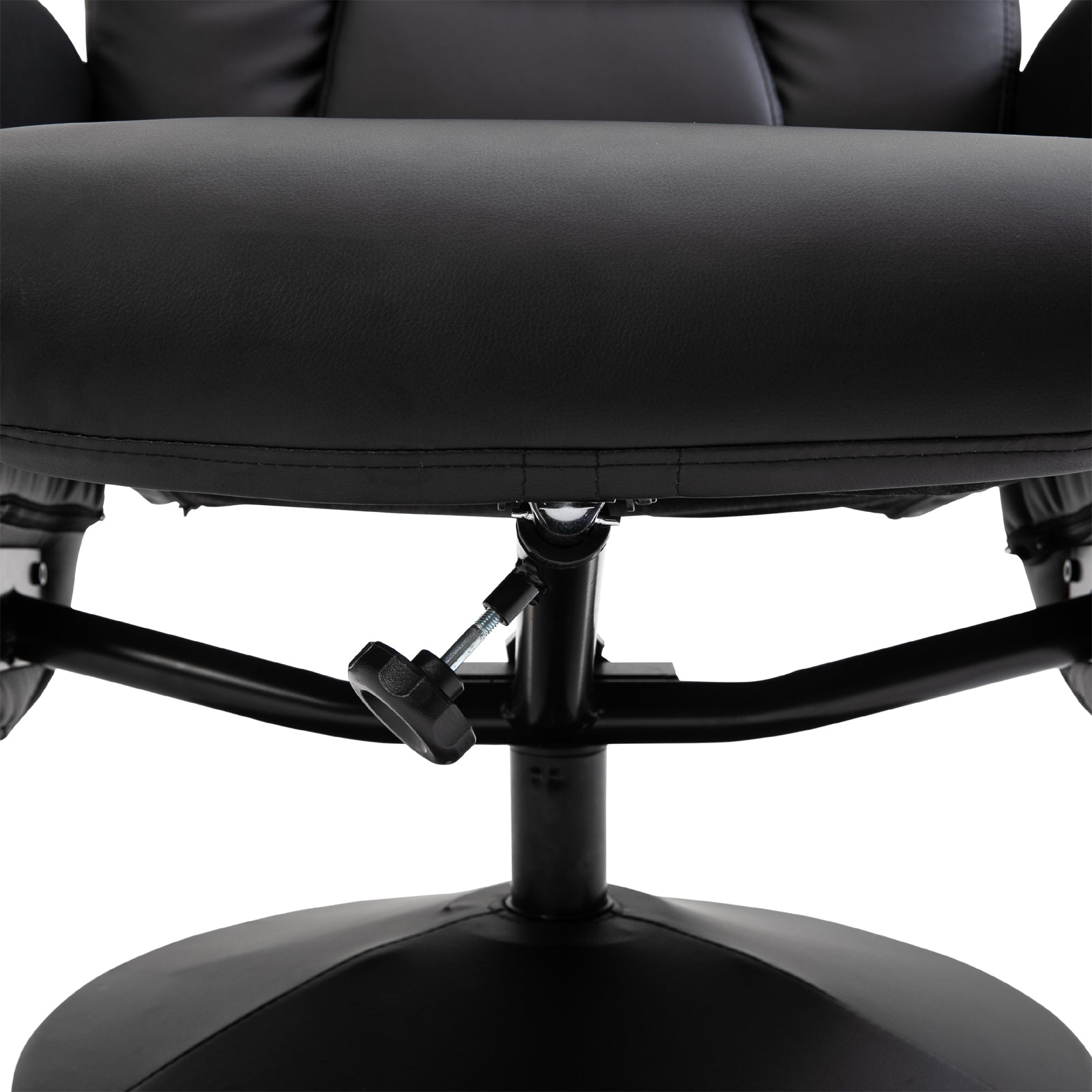 Fauteuil relax avec repose-pied fauteuil de relaxation relaxant pivotant 360° et dossier inclinable pour TV supportant jusqu'à 120 Kg revêtement synthétique métal noir