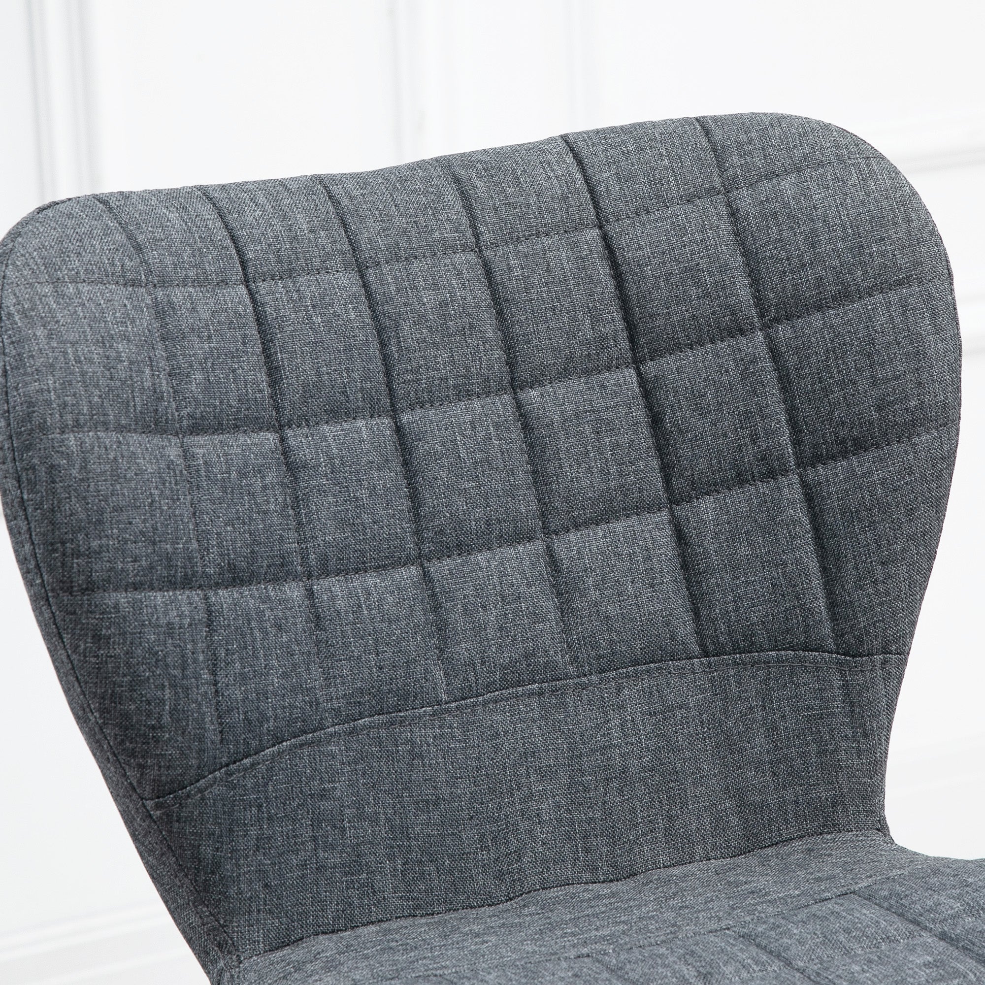 Lot de 2 Tabouret de Bar Design Dossier incurvé capitonné Hauteur d'assise réglable 61-81 cm pivotant 360° Repose-Pied Velours Gris