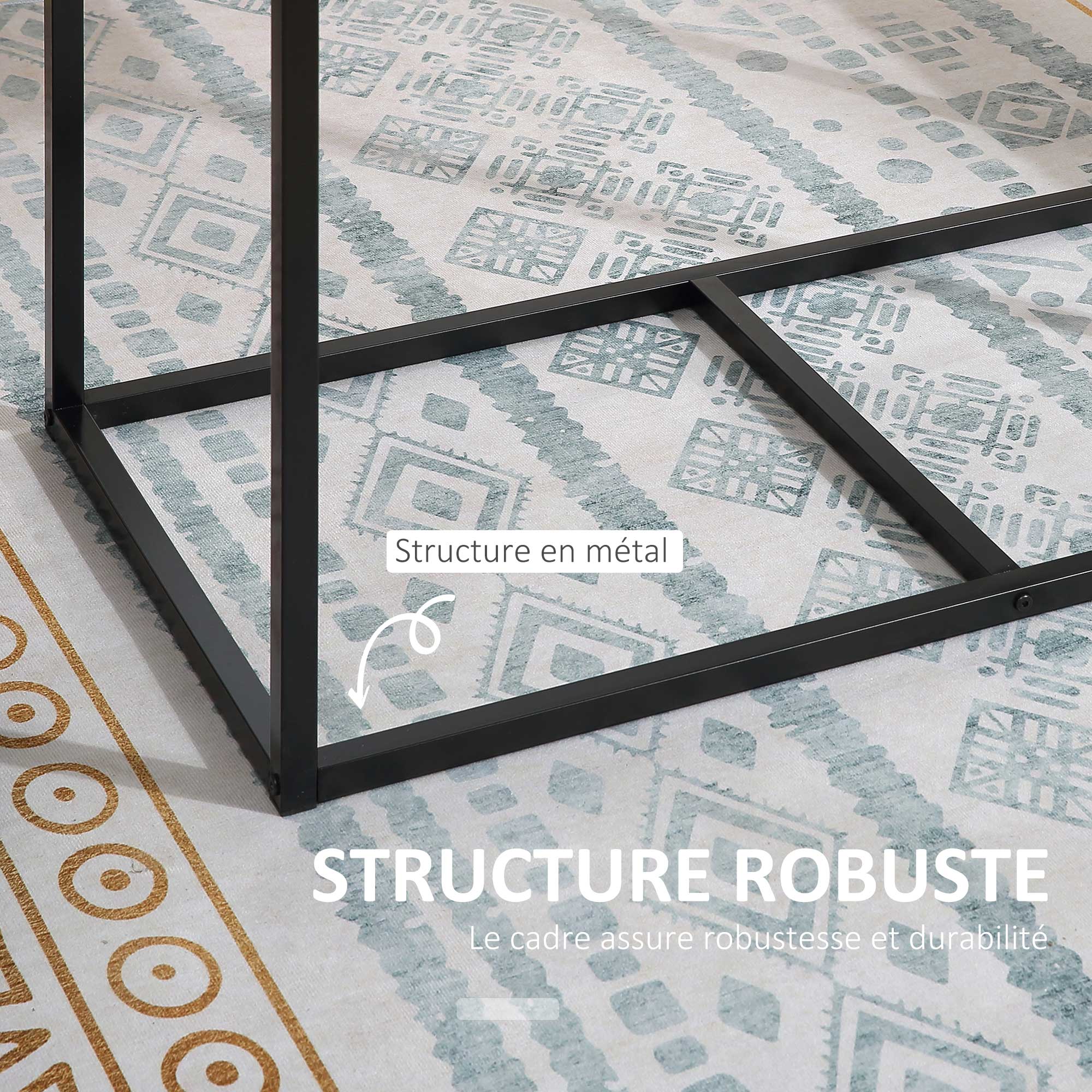 Ensemble Table et chaises de Salle à manger Set de 1 Table + 2 chaises encastrables pour Cuisine - métal Noir Aspect chêne Clair