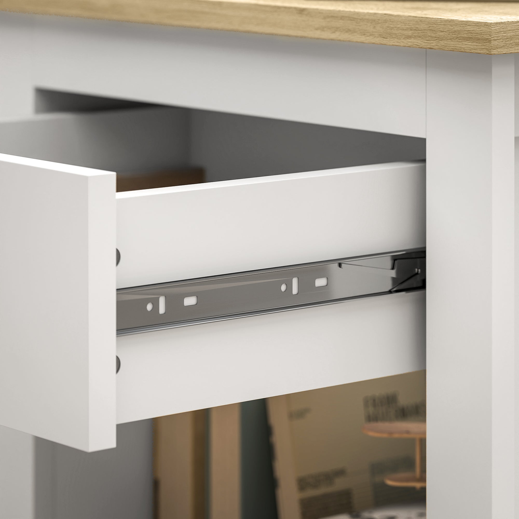 Lot de 2 tables de chevet table de nuit avec tiroir et compartiment ouvert, style moderne pour chambre à coucher, salon, 45 x 40 x 55 cm, blanc