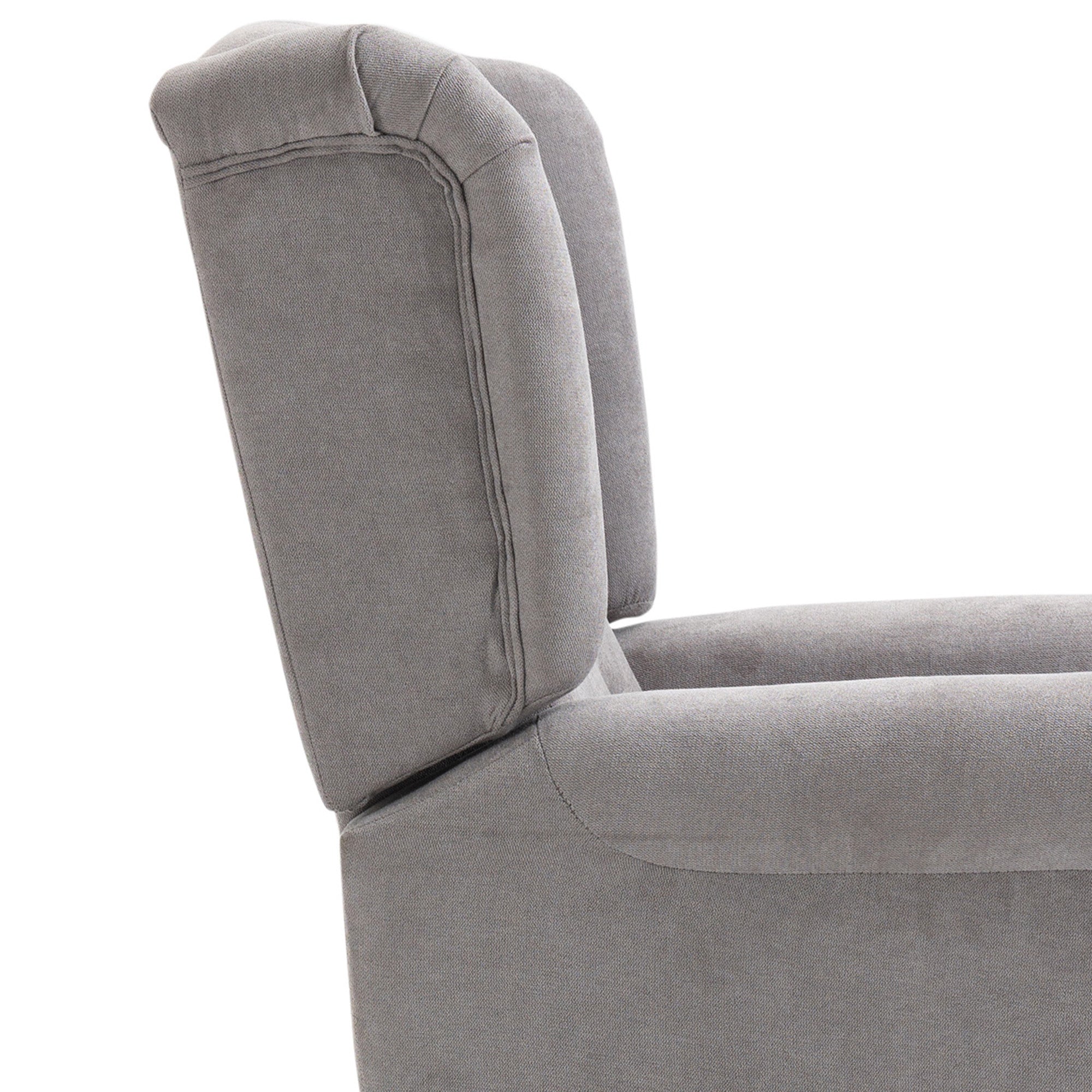 Fauteuil de salon fauteuil capitonné avec assise large, pieds en bois, style classique, grand confort, 74 x 86 x 102 cm, gris