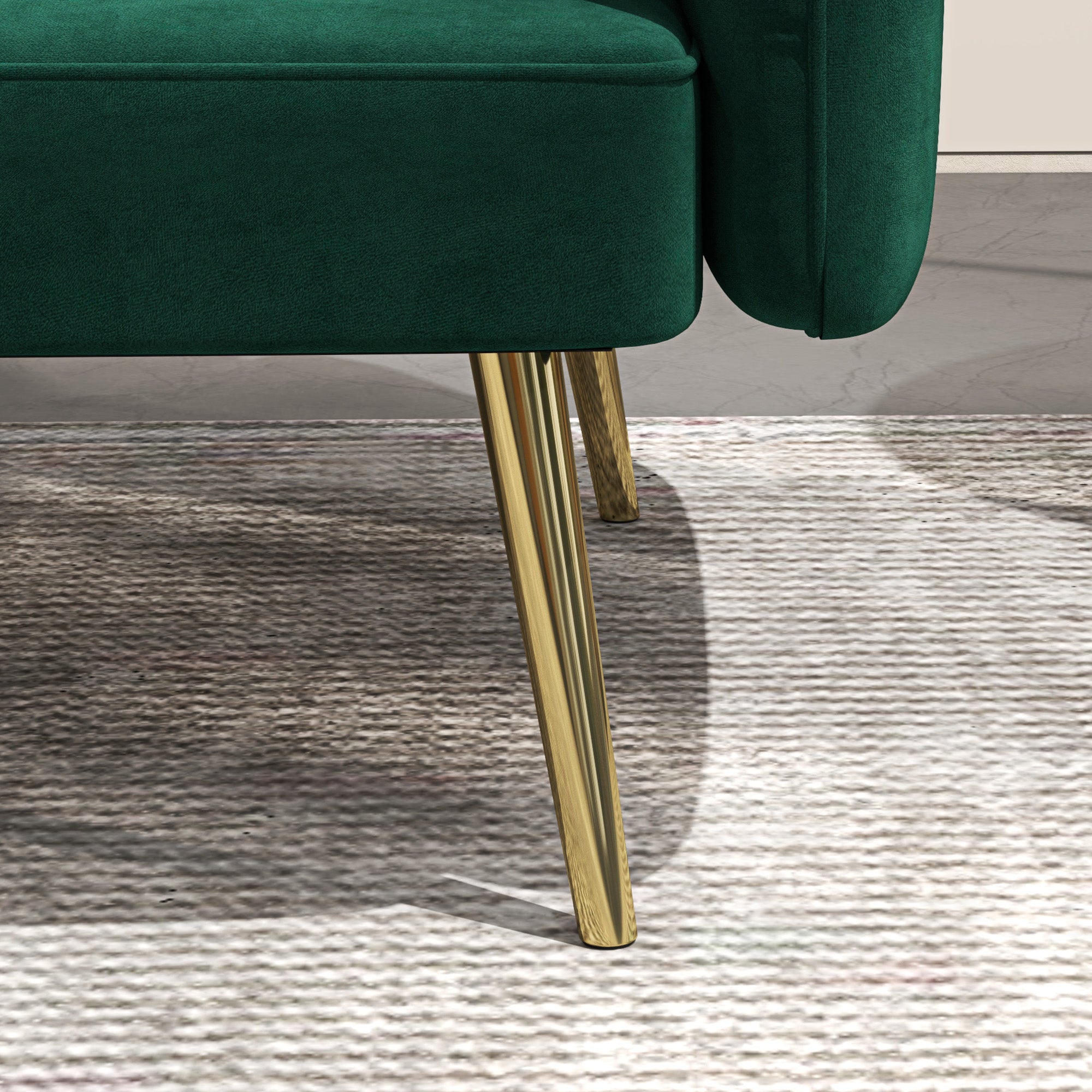 Canapé convertible 2 places canapé-lit canapé clic-clac en tissu velours avec dossier réglable et coussins pour salon, chambre d'amis, vert foncé