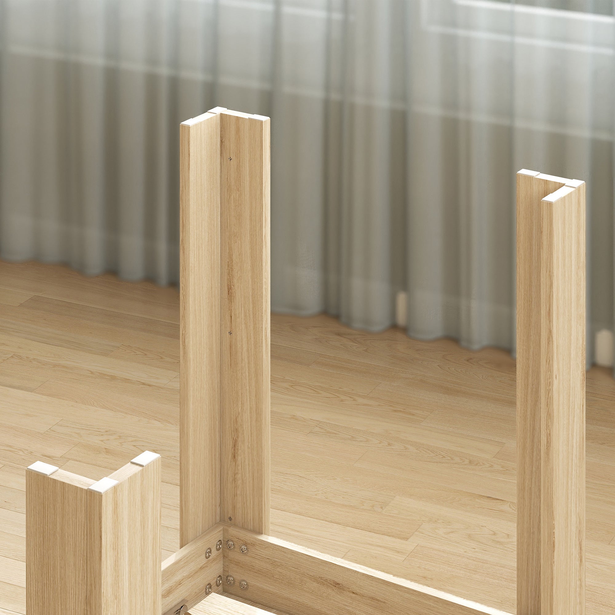 Table à manger extensible, table de cuisine rectangulaire, pour 6-8 personnes, pour petits espaces, design moderne, 140-180 x 80 cm, effet bois naturel