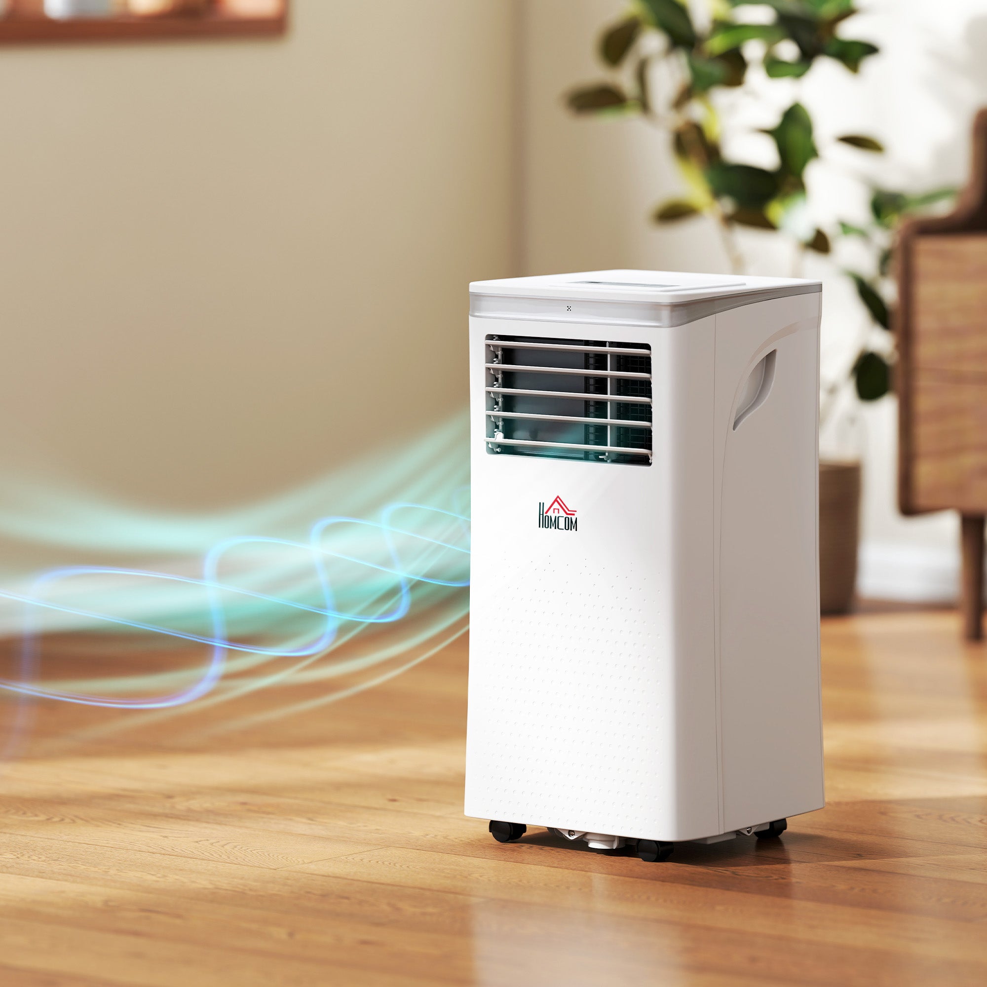 Climatiseur mobile 10000 BTU, climatiseur portable 4 en 1 refroidissement, déshumidificateur, ventilateur, mode nuit, WiFi, App & Vocal, télécommande, minuteur 24H, 2 vitesses, 30m², classe A