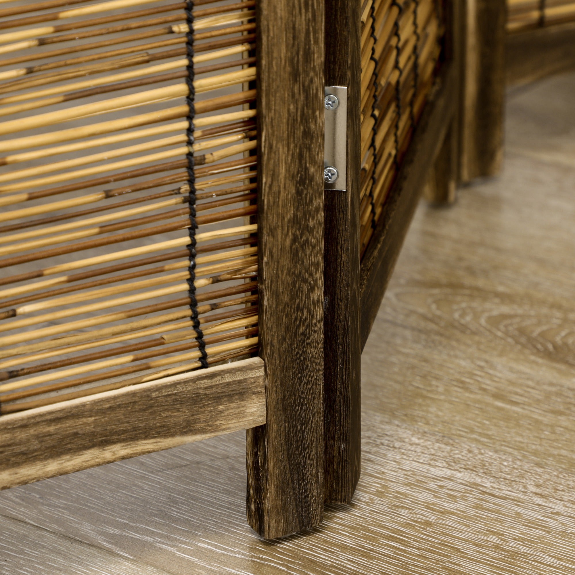 Paravent en bois 4 panneaux 160 x 170 cm séparateur de pièce closion de séparation pliable - naturel