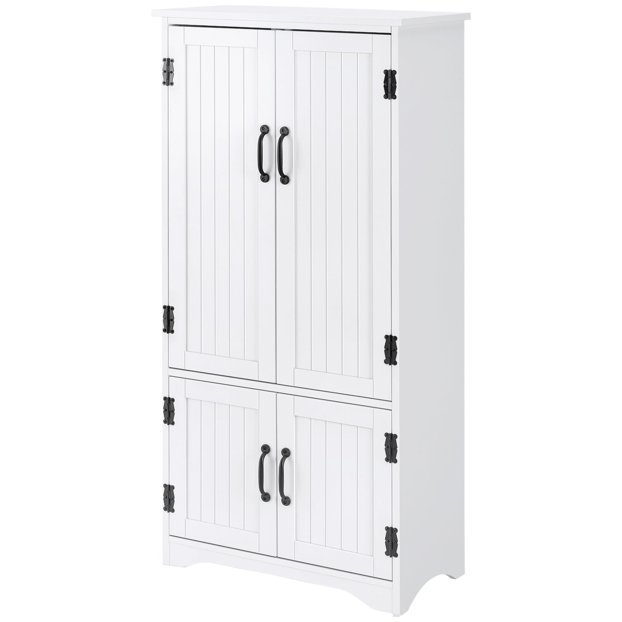 Buffet de cuisine armoire de cuisine contemporaine multi-rangements 2 placards 3 étagères MDF panneaux particules blanc