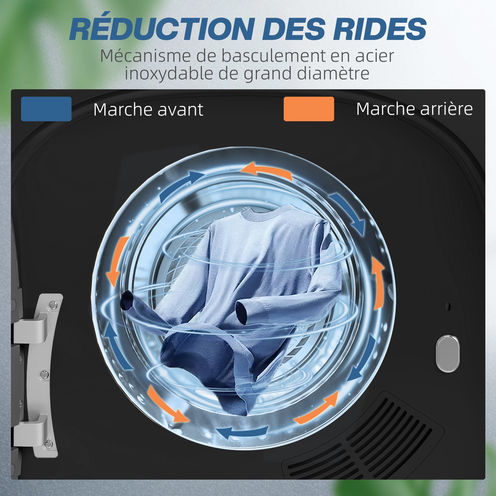 Sèche linge à évacuation compact sèche-linge électrique 800 W 4 Kg avec 5 modes de séchage, cuve en acier inoxydable, charge frontale, pour appartement, maison, camping-cars, noir