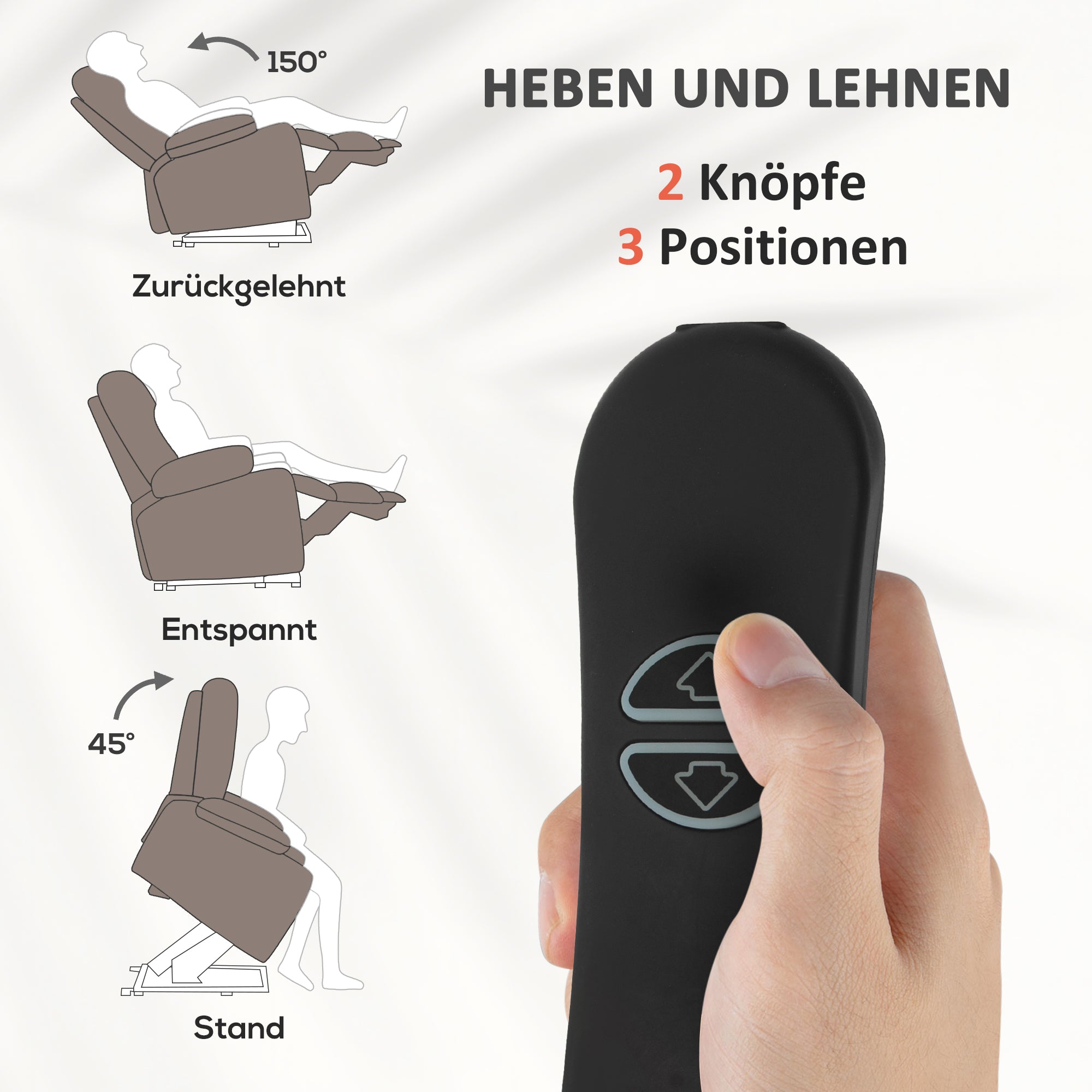 Fauteuil TV avec Aide au Lever Electrique Fauteuil Relaxant avec Fonction de Relaxation, Fonction de Massage, Sortie USB, Fauteuil TV avec Chauffage, Ressorts Ensachés, Télécommande et Poche Latérale, Marron Clair